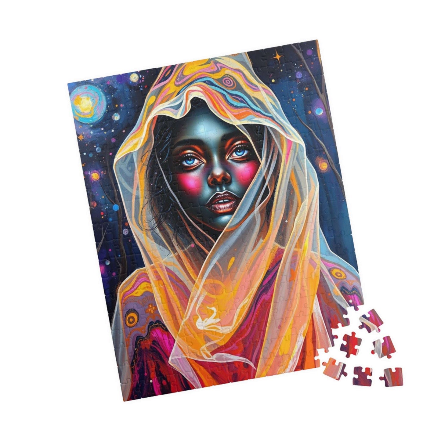 Mysterious Witch Portrait Puzzle, Mystical Night Woman 110, 252, 520, 1014-piece Jigsaw Game, Relaxation Gift for Art Lover, Home Activity Puzzle The Puzzle Chest
