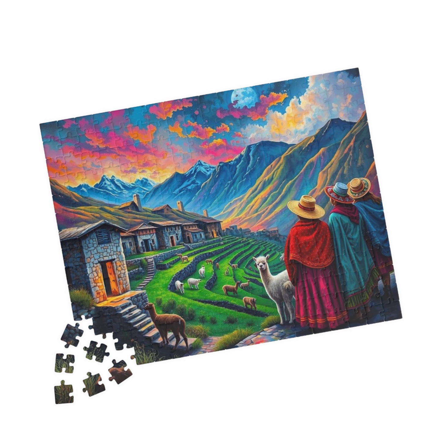 Andean Village in Peru Puzzle Jigsaw Game - Mountain View, Mindfulness Activity, Nature Lovers Gift for Friends, Family Activity Puzzle The Puzzle Chest