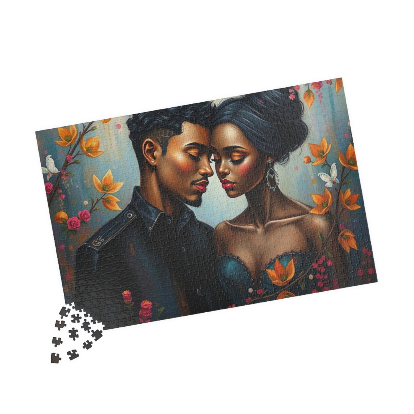 African American Couple Embracing Jigsaw Puzzle, Afrocentric Puzzle Lover Gift Best for Friends, Fun Family Game Night, Creative Hobby, Brain Teaser Puzzle The Puzzle Chest