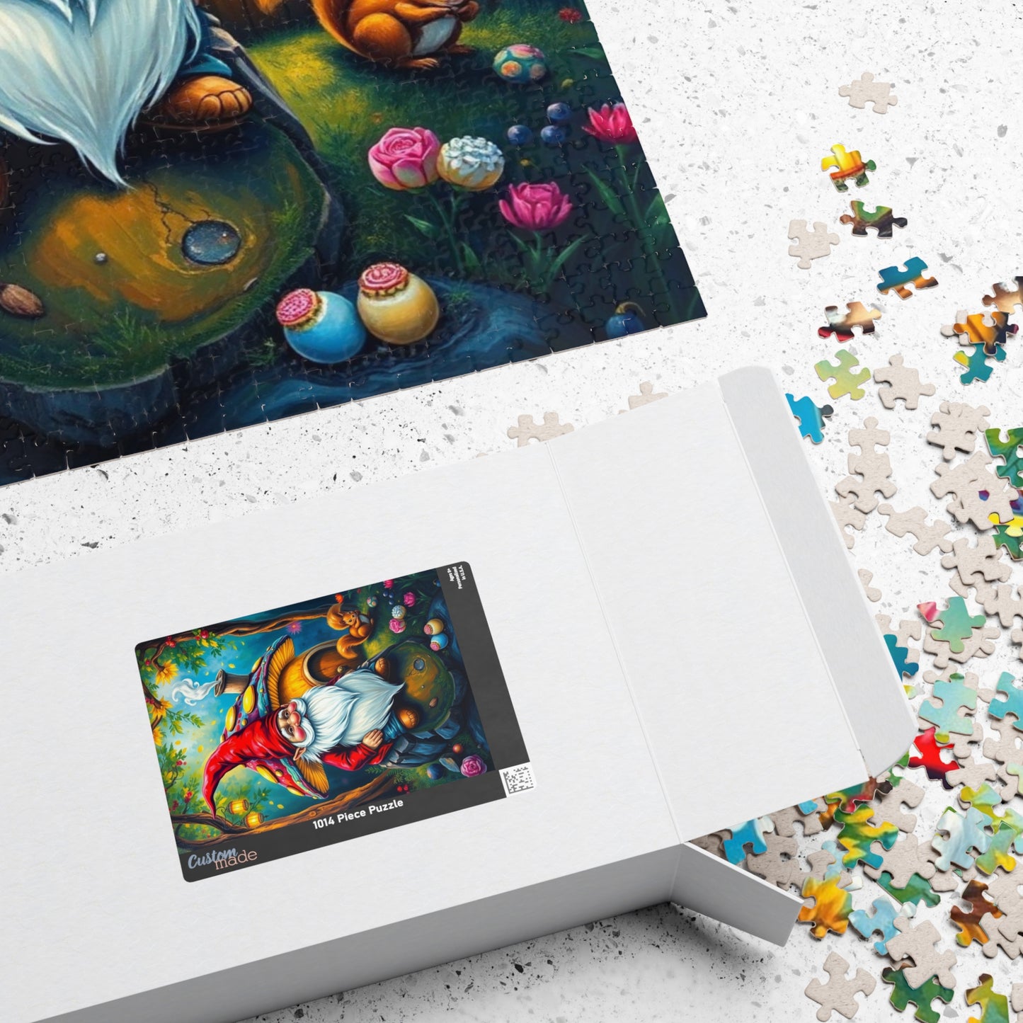 Mystical Gnome Jigsaw Puzzle, Enchanted Woodland Scene with Squirrel and Lanterns, Jigsaw Game for Adults, Entertaining Pastime Puzzle The Puzzle Chest