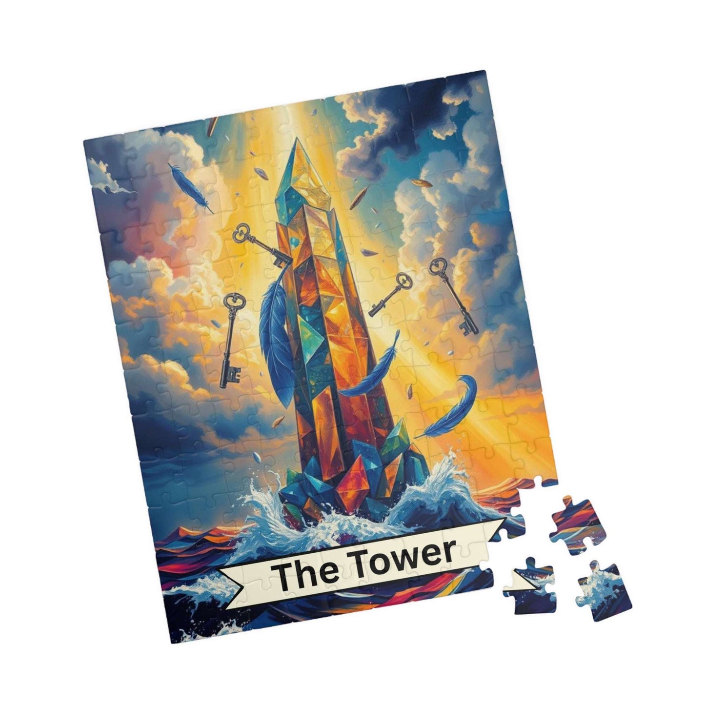The Tower Jigsaw Puzzle - Tarot Style Game for Family Fun, Holiday Birthday Gift for Puzzle Lovers, Home Decor Activity, Mindfulness 110 pcs (Vertical) Puzzle The Puzzle Chest