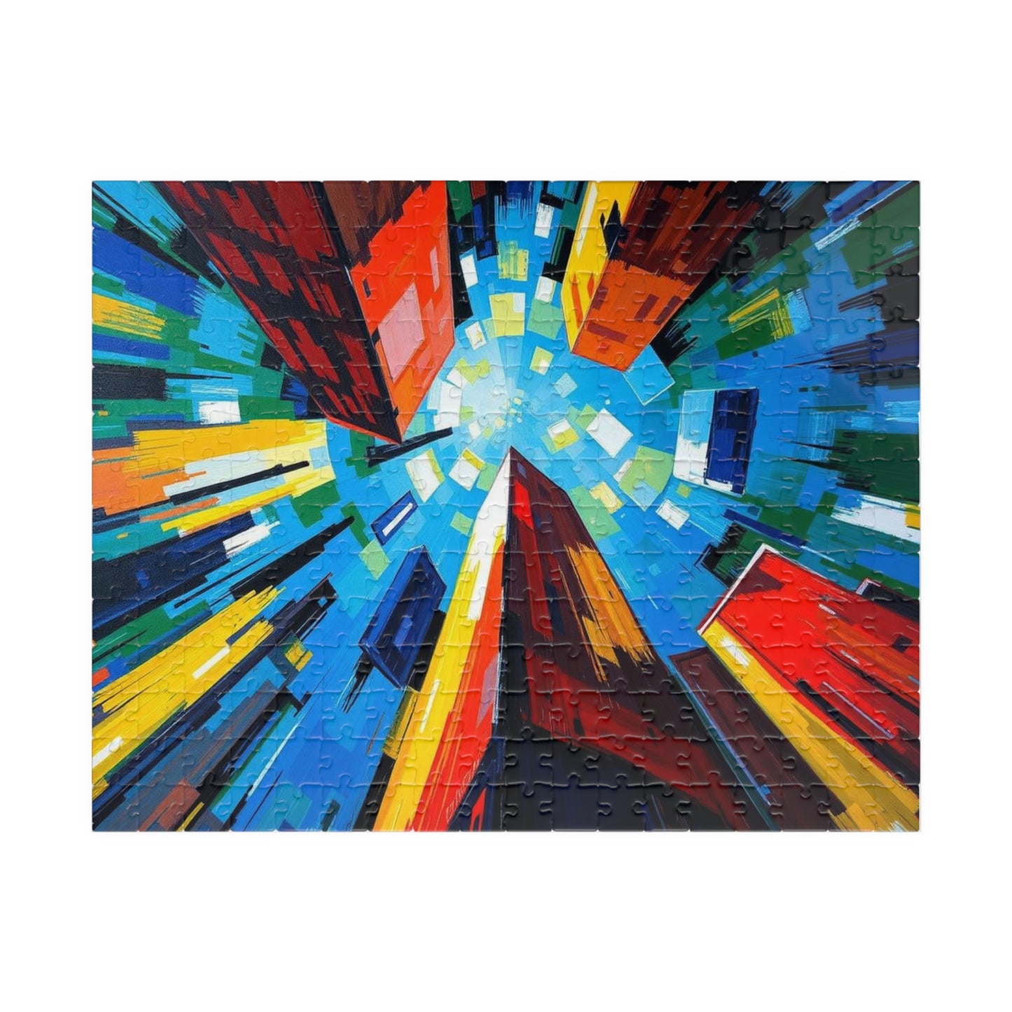 Colorful Cityscape Puzzle - Abstract Jigsaw Game for Fun Family Activity, Gift for Friend, Home Entertainment, Game Night Essential 252 pcs (Horizontal) Puzzle The Puzzle Chest