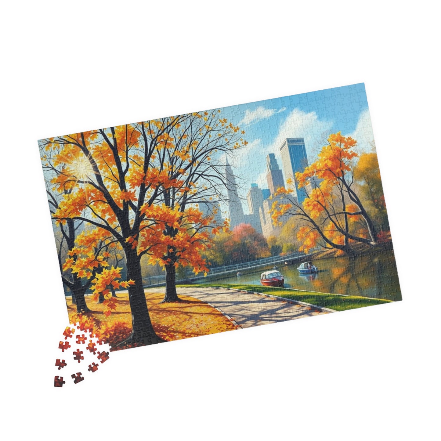 Central Park Autumn Landscape Puzzle, Nature Themed Jigsaw Game, Mindfulness Activity, Family Game Night, Puzzle Lover Gift Brain Teaser Puzzle The Puzzle Chest