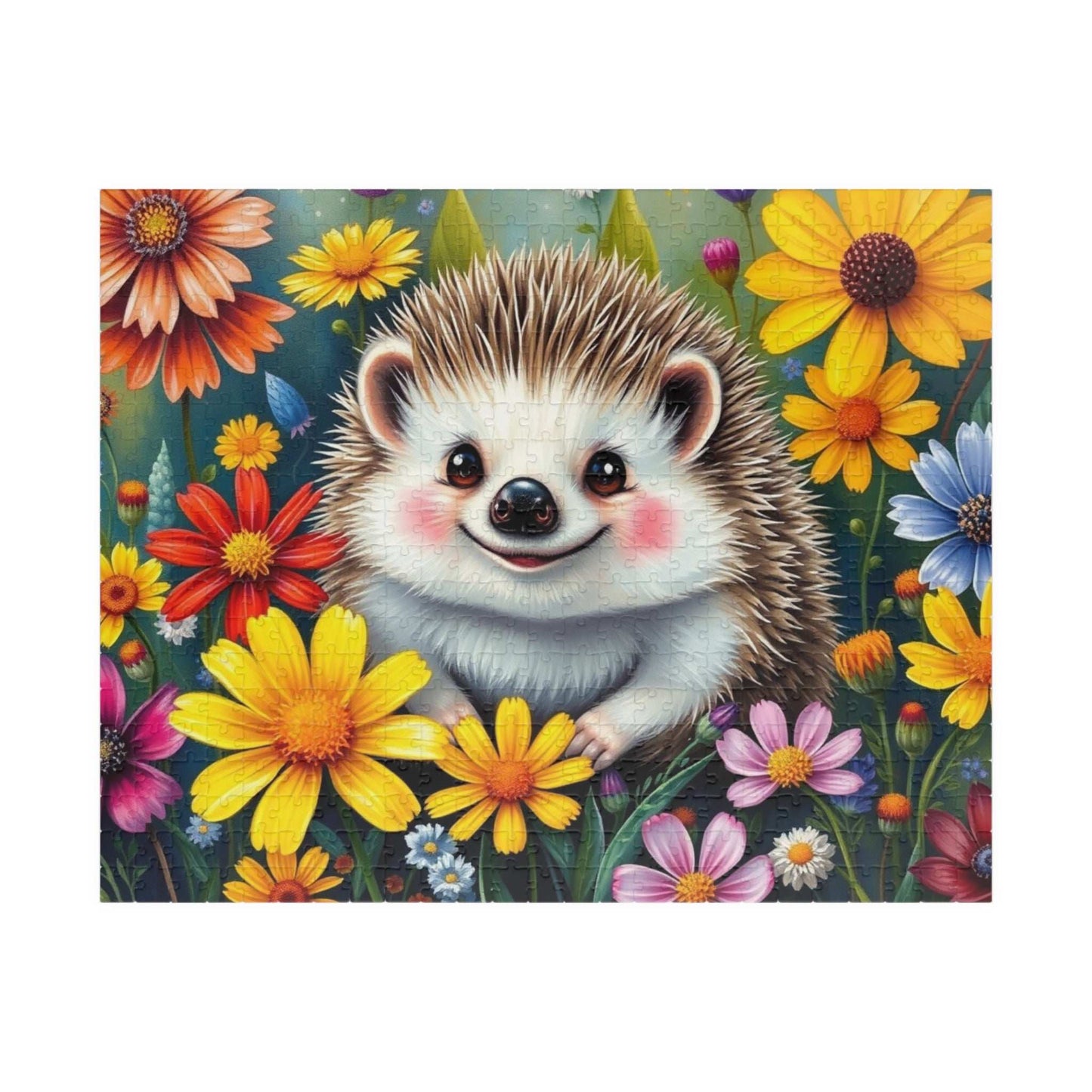 Cute Hedgehog Jigsaw Puzzle - 110 to 1014 Pieces, Family Fun Game Night, Animal Lover Holiday or Birthday Gift for Friend 520 pcs (Horizontal) Puzzle The Puzzle Chest
