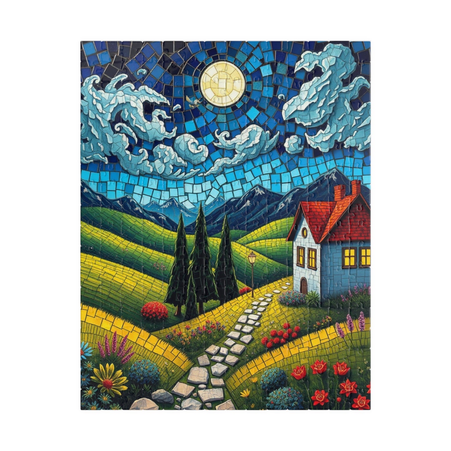 Mosaic Puzzle, Charming Landscape Whimsical Mosaic Tile, Adult Jigsaw Game Toy, Family Fun, Stress Relief Activity, Home Decor, Brain Teaser 252 pcs (Vertical) Puzzle The Puzzle Chest