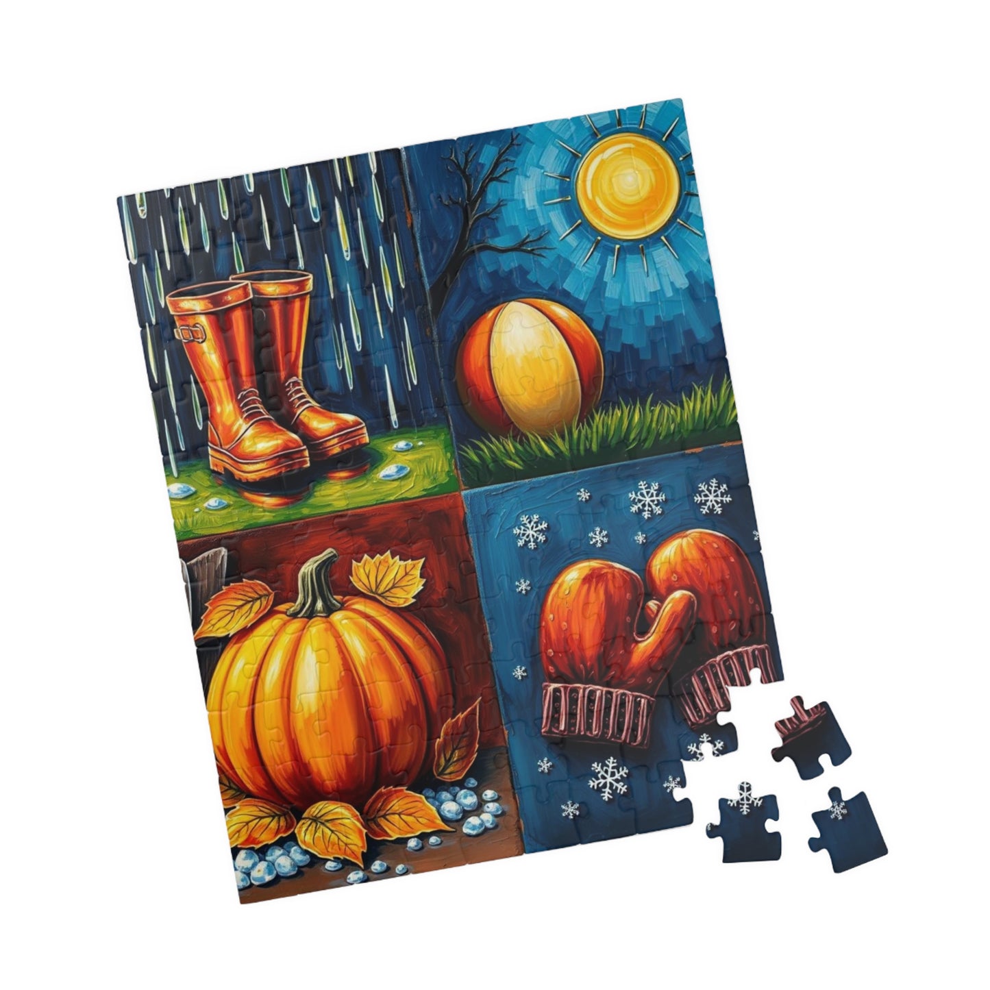Seasonal Vibes Puzzle Jigsaw Game, Nature-Inspired Themes for All-Year Fun, Perfect for Family Time, Mental Stimulation, or Gifting Puzzle The Puzzle Chest