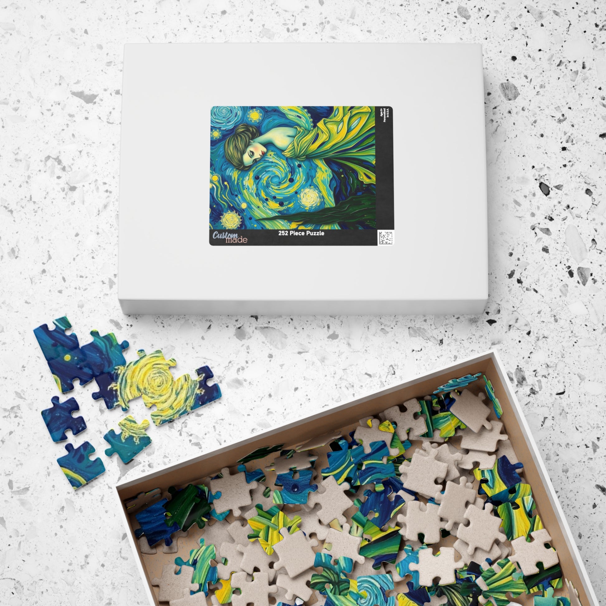 Starry Night Abstract Puzzle - Serene Woman Puzzle The Puzzle Chest