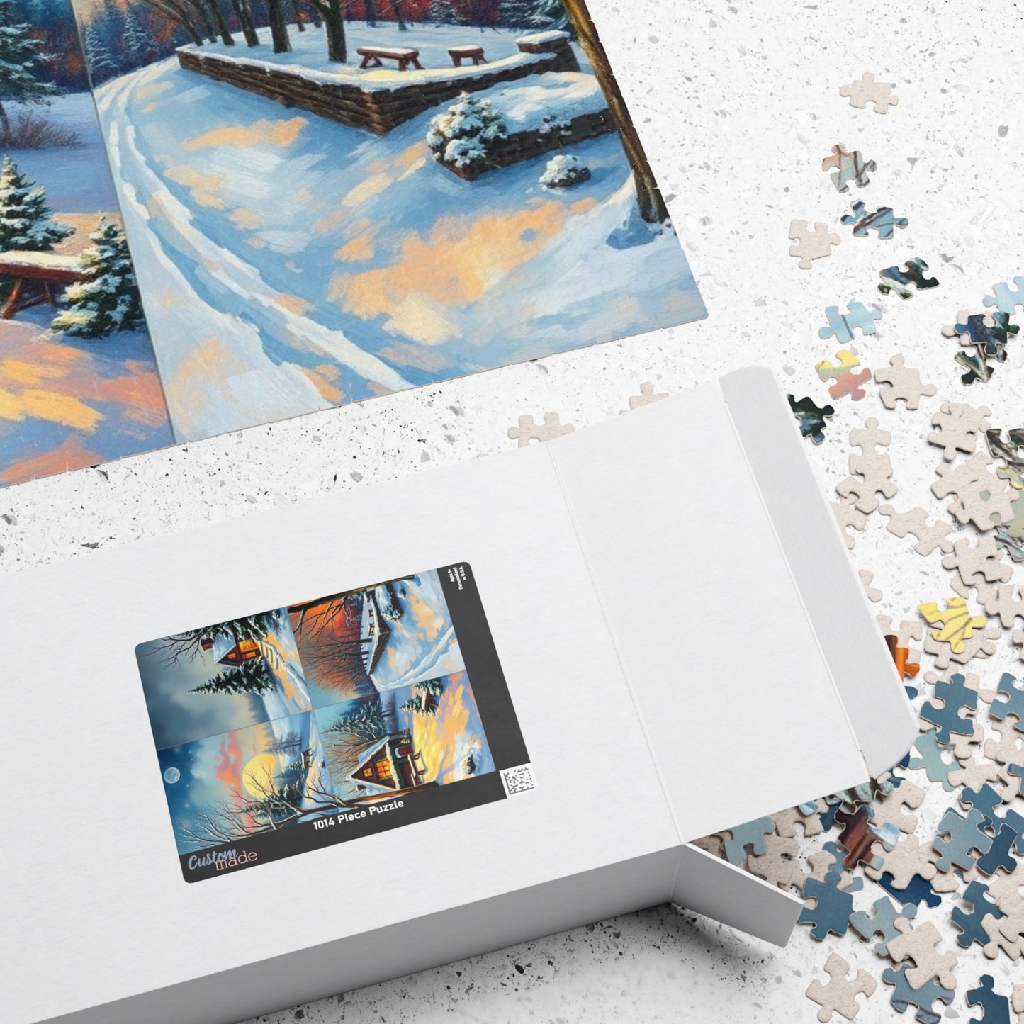 Puzzle, Winter Scene Jigsaw, Four-Quadrant Collage, 110-1014 pieces, Christmas Gift, Snowy Decor, Holiday Puzzle, Family Fun Activity, Puzzle The Puzzle Chest