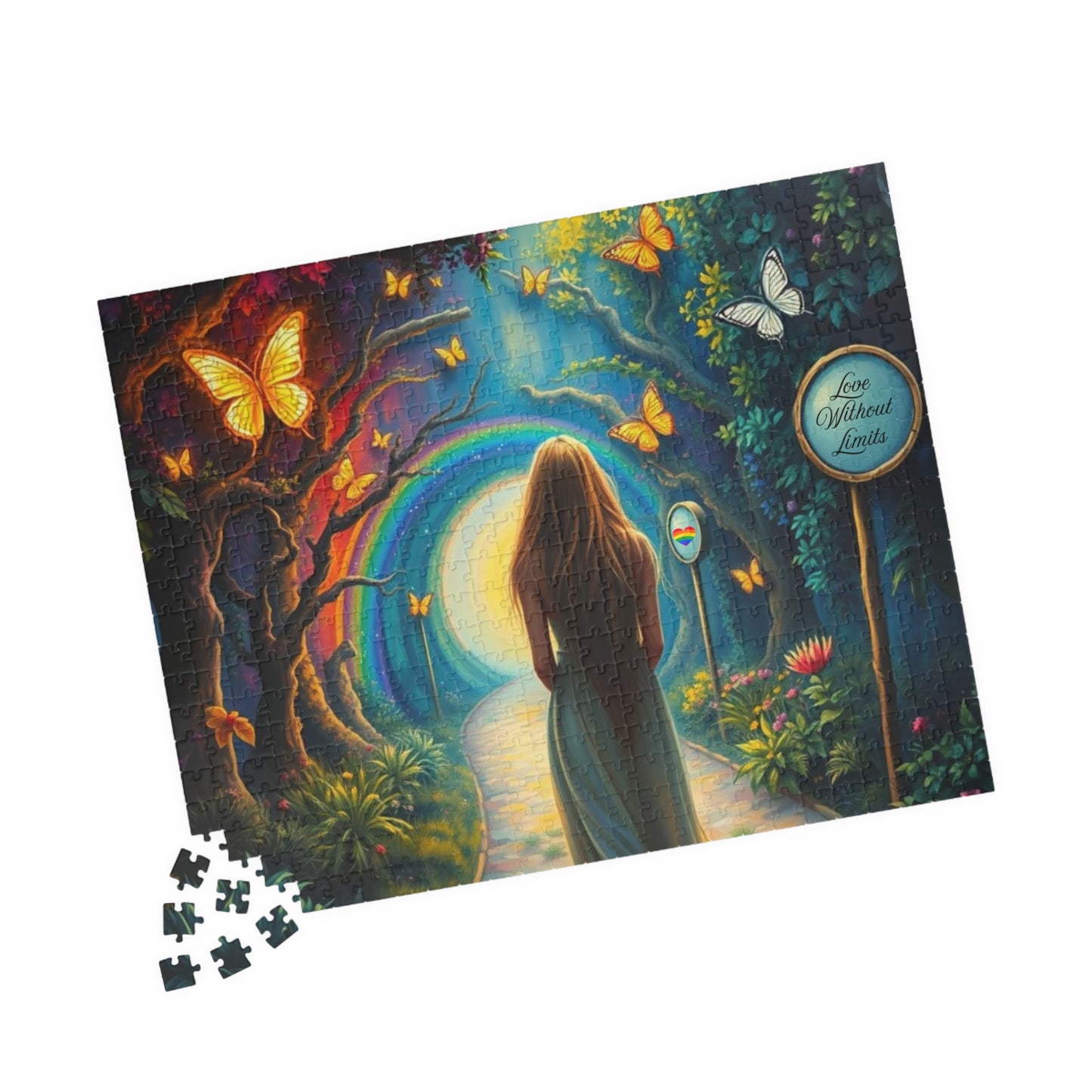 Whispers of the Rainbow Garden Jigsaw Puzzle, Rainbow Puzzle, LGBTQ Puzzle Art Pride Month Gift for Adults, Family Activity, Mindfulness Puzzle The Puzzle Chest