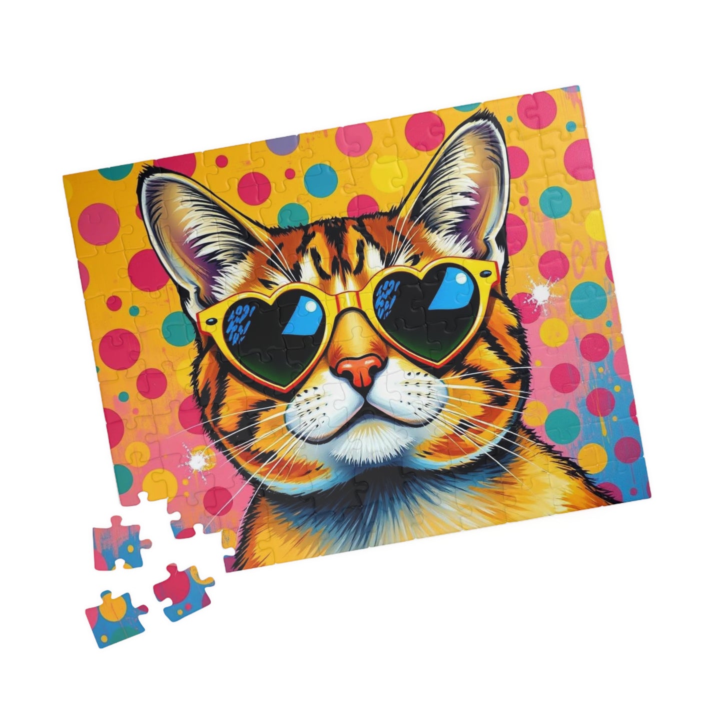 Pop Art Cat Puzzle - Fun Colorful Animal Art Jigsaw for Puzzle Lover, Family Game Night, Gift for Cat Owner, Creative Home Entertainment Puzzle The Puzzle Chest
