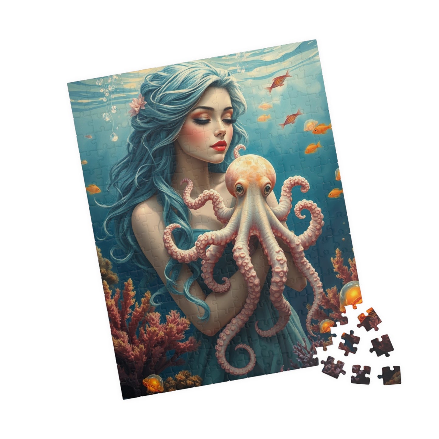 Mermaid and Octopus Puzzle | Art Puzzle for Sea Lovers, Unique Gift for Ocean Enthusiast and Friend, Fun Family Activity, Home Entertainment