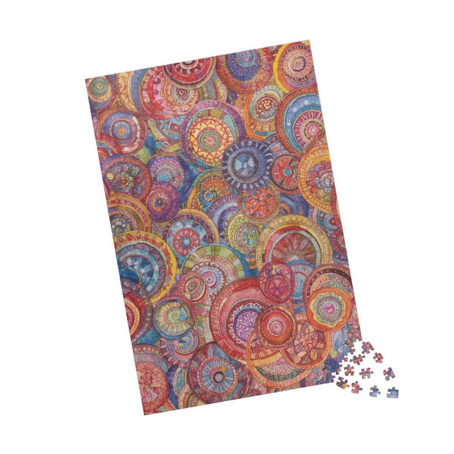 Mandala Art Jigsaw Puzzle – Overlapping Collage of Circular Mandalas in Intricate Decorative Patterns 1014 pcs (Vertical) Puzzle The Puzzle Chest