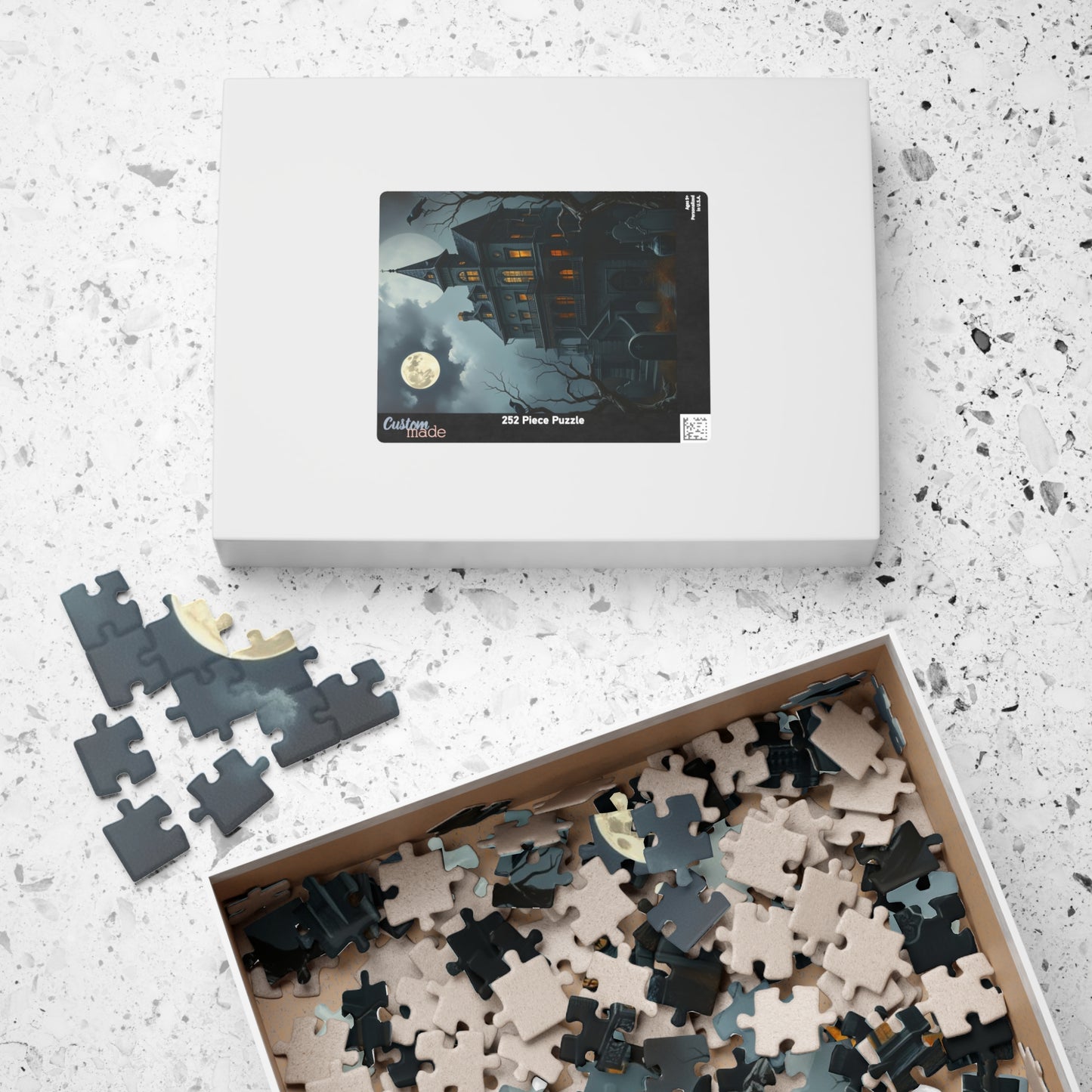 Haunted House Puzzle - 110-1014 Pieces Spooky Night Scene, Halloween Solo Fun Family Game Night, Gothic Art Lover and Puzzle Enthusiast Gift Puzzle The Puzzle Chest