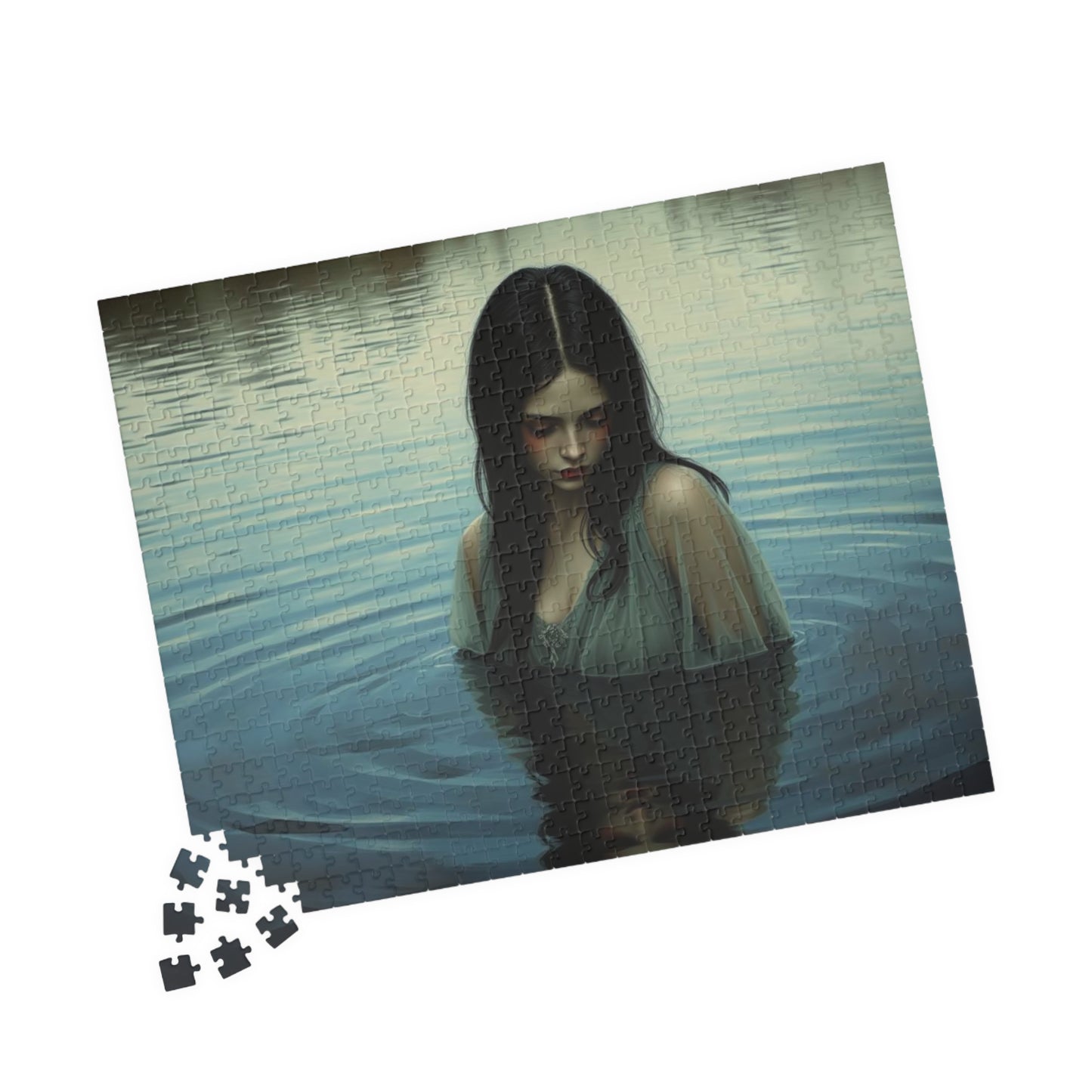 The Veil Between Gothic Jigsaw Puzzle, Mystical Reflection, Enigmatic Water Scene, Gothic Art Print, Gift for Friend, Solo Fun, Game Nights Puzzle The Puzzle Chest