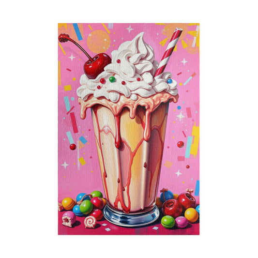 Ice Cream Sundae Puzzle, Pop Art Jigsaw Fun Family Activity, Home Entertainment, Holiday Birthday Gift for Friend, Brain Teaser 1014 pcs (Vertical) Puzzle The Puzzle Chest