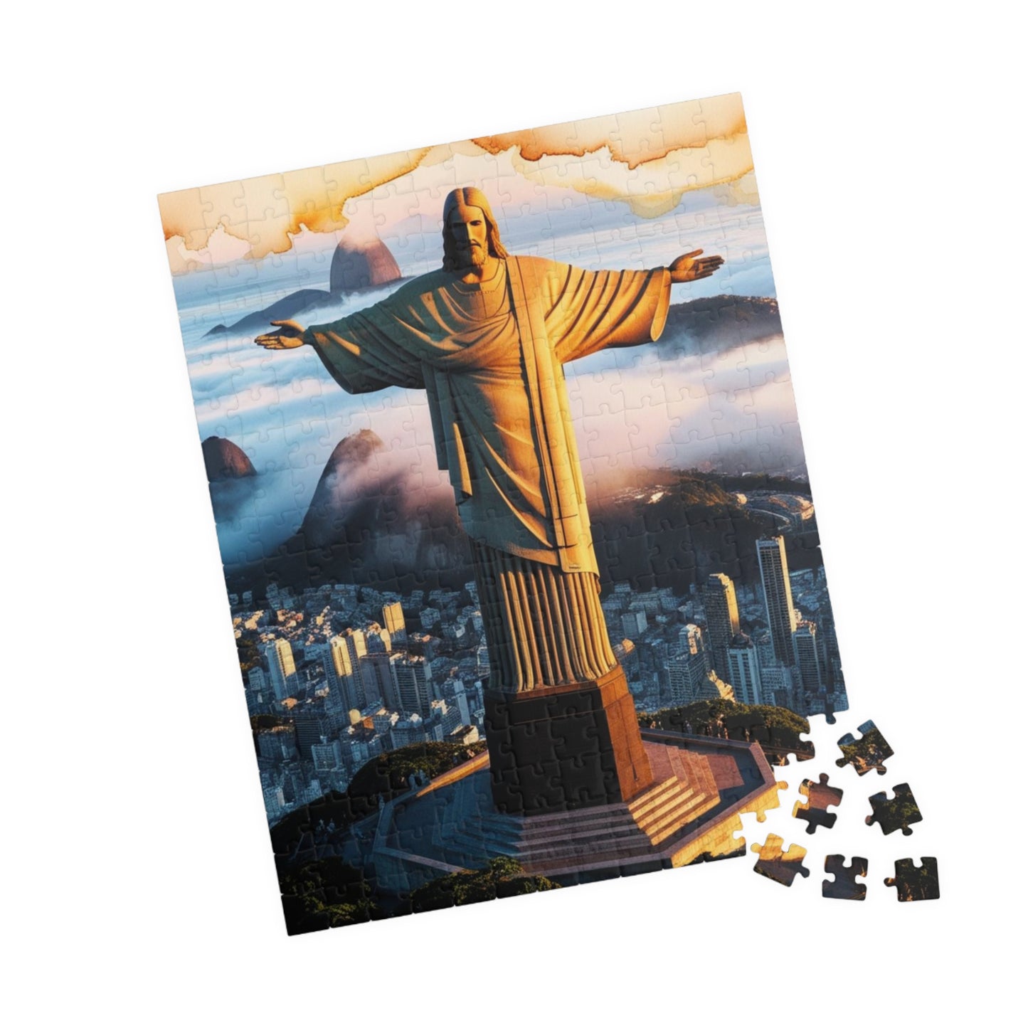 Christ the Redeemer Puzzle, Rio de Janeiro at Sunrise Tabletop Game, Puzzle Enthusiast History Lover, Fun Family Activity Game Night, Hobby Puzzle The Puzzle Chest