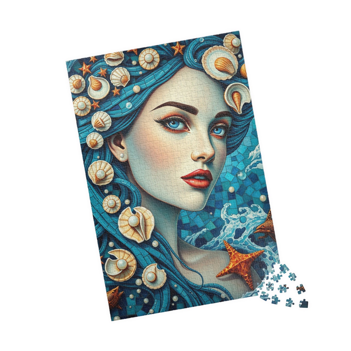 Mosaic Portrait Oceanic Goddess Puzzle, 110-1014 Piece Nautical Jigsaw Game, Unique Gifts, Mermaid Lovers, Relaxing Activity, Creative Fun Puzzle The Puzzle Chest