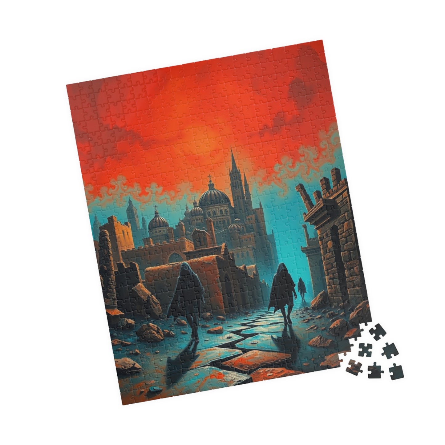 Gothic Cityscape Puzzle, 110-1014 Piece Jigsaw Game for Fantasy Dark Art Lover, Solo Fun, Entertaining Pastime for Mental Exercise, Giftable Puzzle The Puzzle Chest