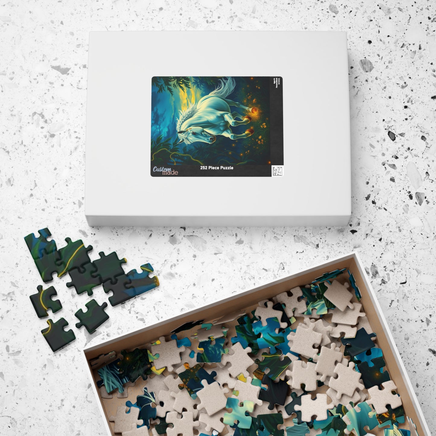 White Horse Jigsaw Puzzle, Equestrian Birthday Holiday Gift for Horse Lover, Family Game Night, Solo Fun, Relaxing Hobby, Mindful Activity Puzzle The Puzzle Chest