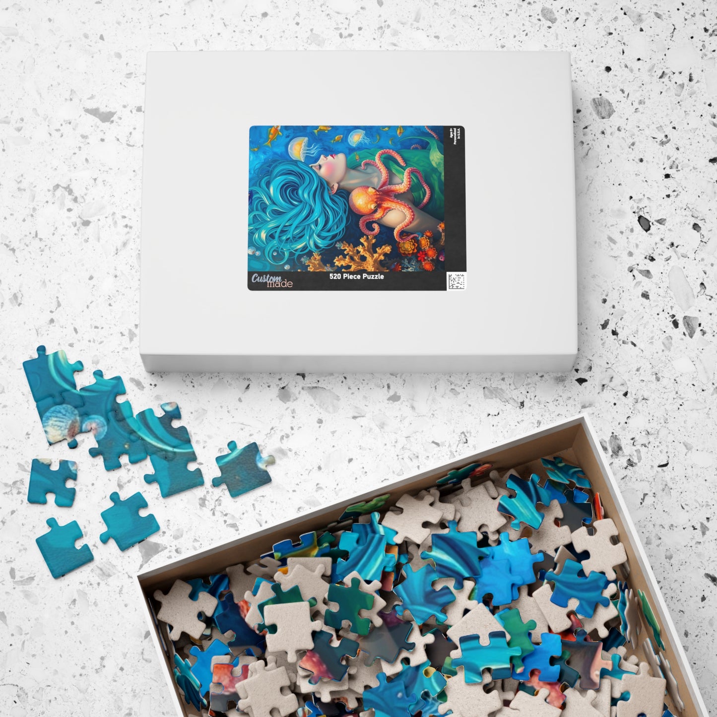 Enchanting Ocean Goddess Puzzle, 110, 252, 520, 1014-piece Jigsaw, Perfect Gift for Ocean Lover, Home Entertainment, Meditation, Game Night