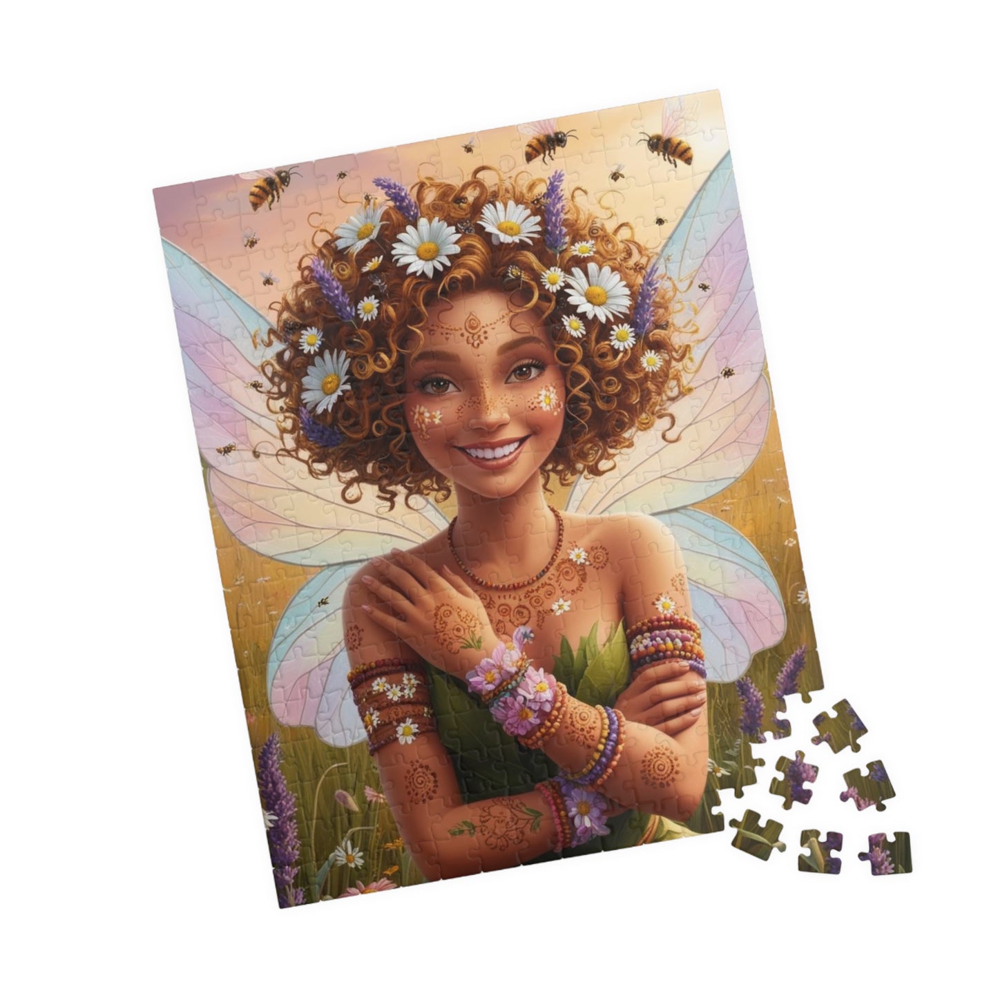 Wildflower Meadow Fairy Jigsaw Puzzle, Enchanting Mythical Gift for Fantasy Lover, Family Fun, Birthday and Holiday Activities, Brain Teaser Puzzle The Puzzle Chest