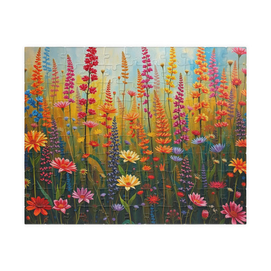 Vibrant Floral Wildflower Jigsaw Puzzle - 110, 252, 520, 1014-piece, Fun for Family Game Night, Gift for Nature Lovers 110 pcs (Horizontal) Puzzle The Puzzle Chest