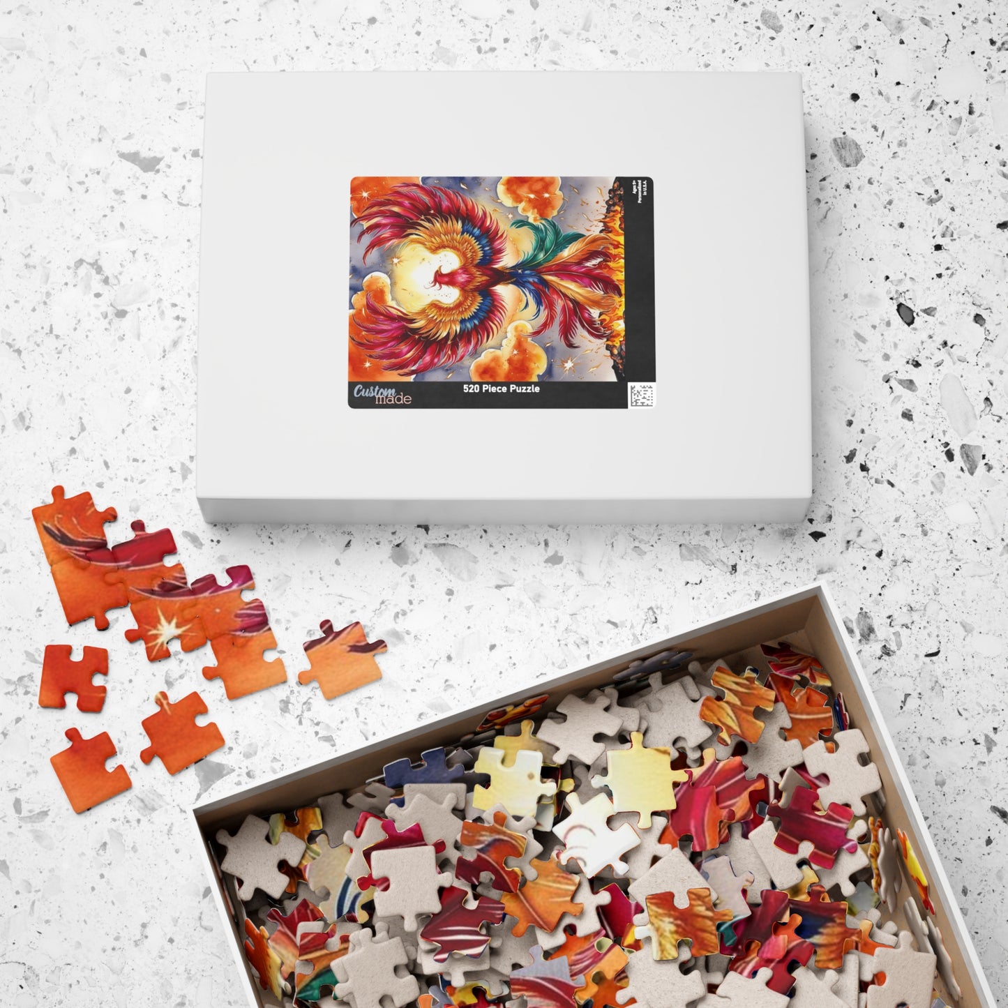 Phoenix Jigsaw Puzzle, Mythical Fire Bird, Folklore Art, Creative Gift for Adults, Birthday, Holiday Fun Puzzle The Puzzle Chest
