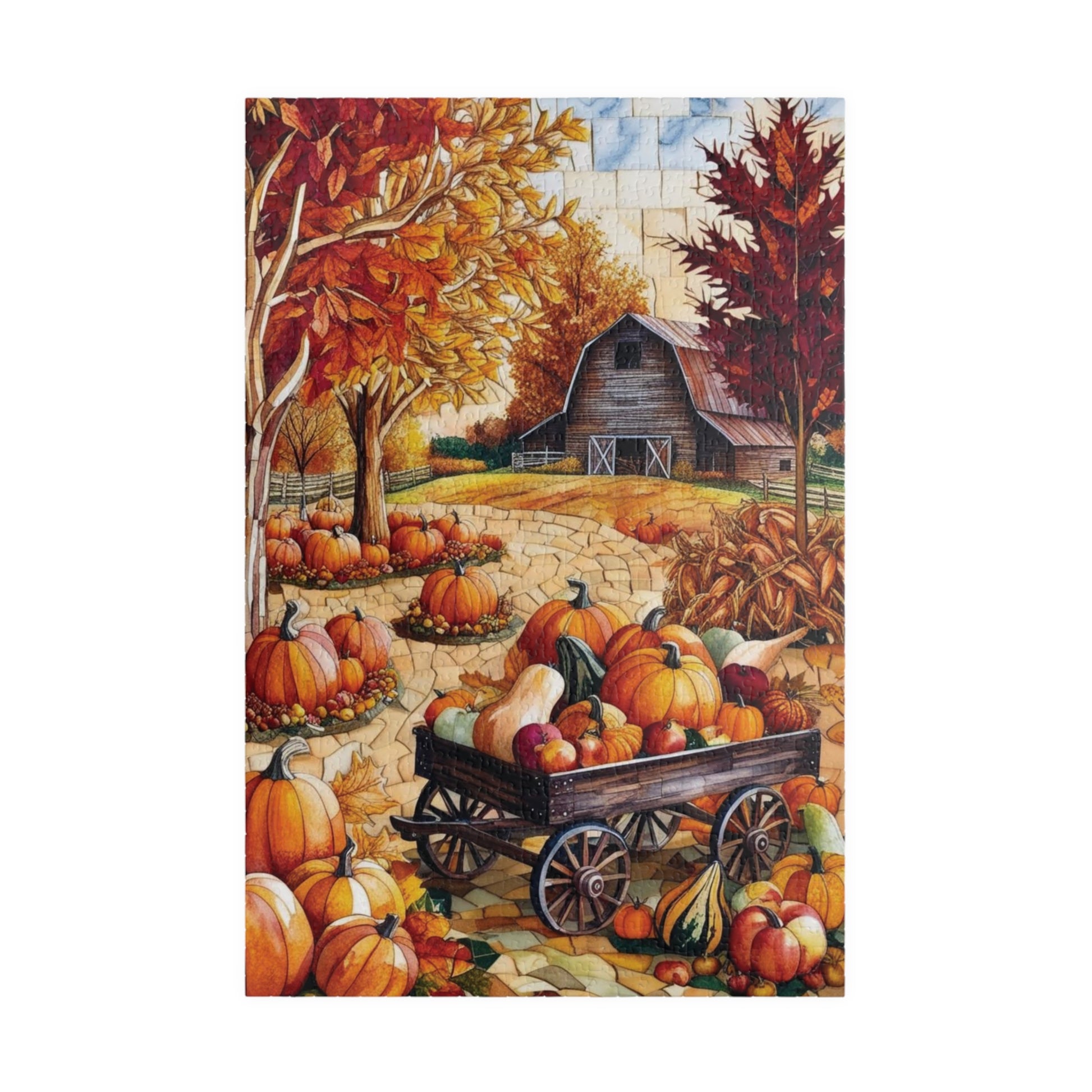 Autumn Harvest Jigsaw Puzzle, Mosaic Fall Scene Game for Adults, Gifted Puzzle Nature Enthusiasts Puzzle Lover Frameable Wall Art 1014 pcs (Vertical) Puzzle The Puzzle Chest