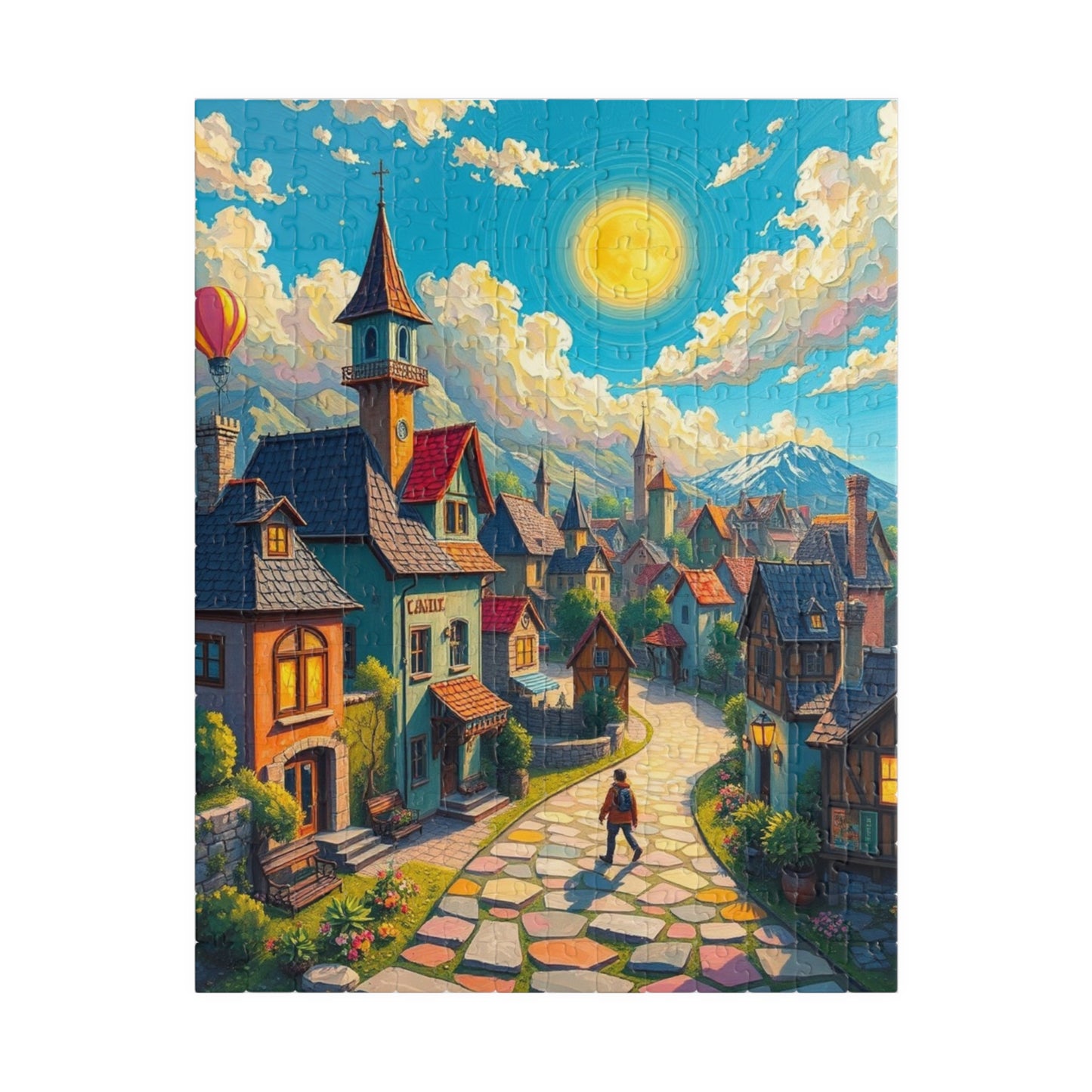 Charming Village Puzzle - 110, 252, 520, 1014 pieces, Scenic Artwork for Family Fun, Gift for Puzzle Lovers and Art Enthusiasts, Home Decor 252 pcs (Vertical) The Puzzle Chest