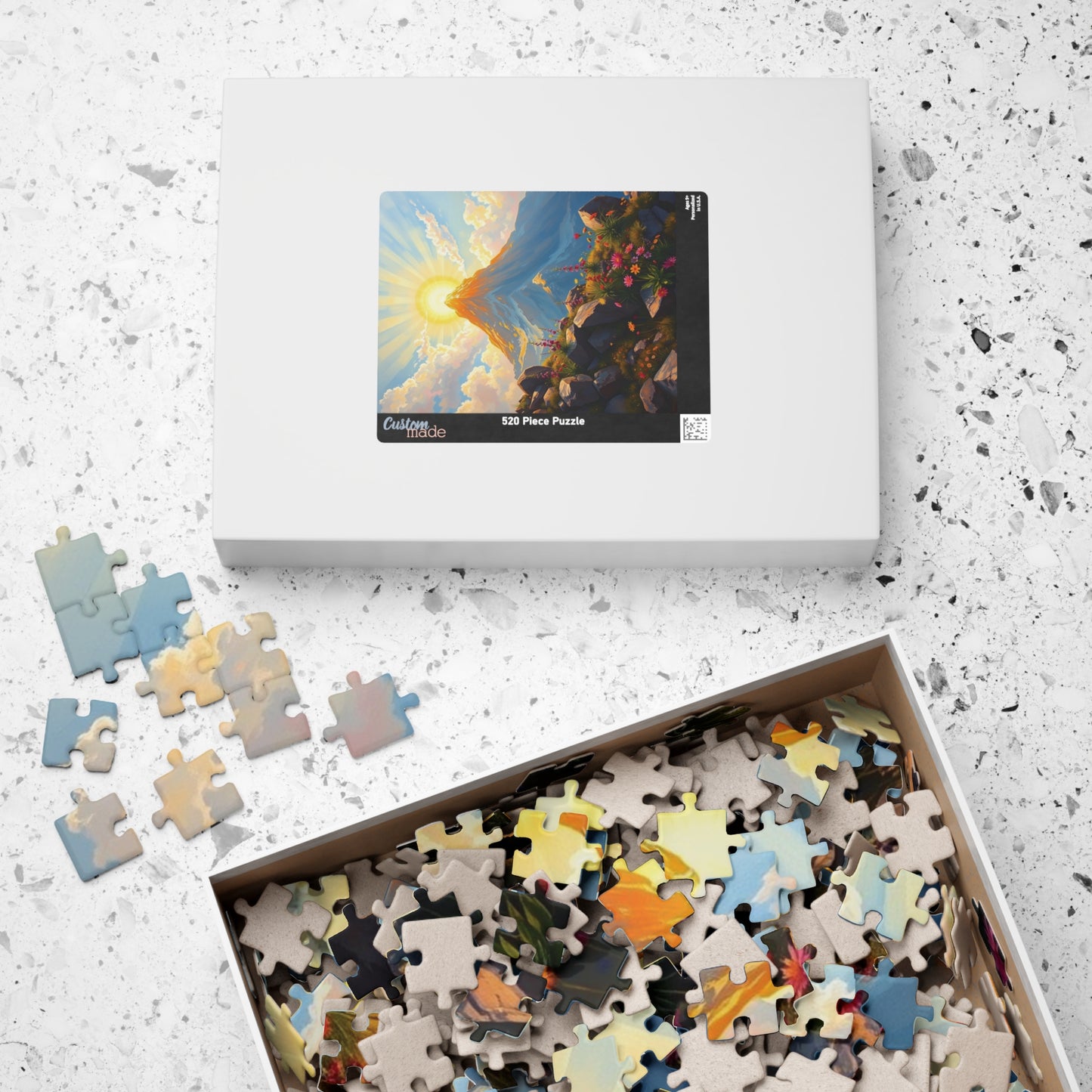 Golden Mount Sinai Puzzle, Mountain Landscape Religious Themed Jigsaw Game Toy, Nature-Inspired Inspirational Gift for Puzzle Lover, Mindful Puzzle The Puzzle Chest