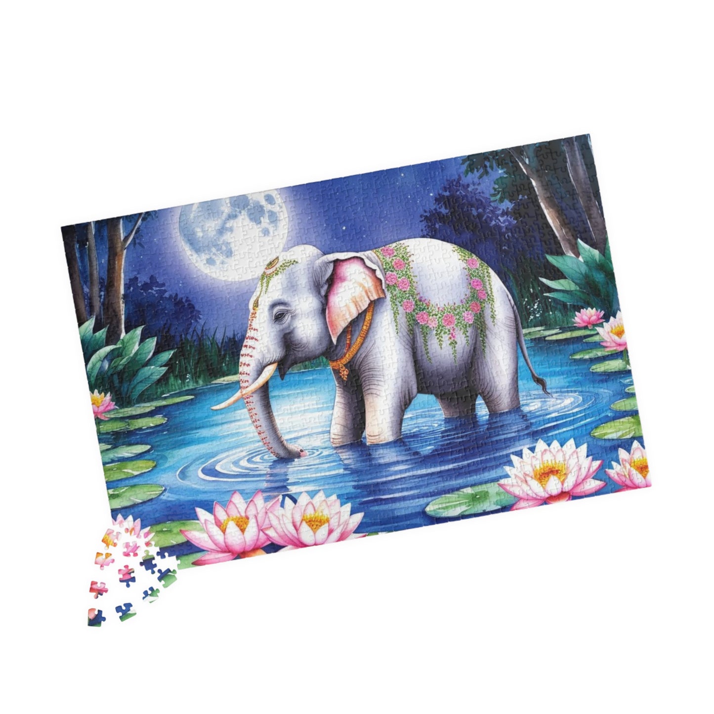 Serene Elephant Puzzle, Jigsaw Game for Puzzle Loving Adults, Mindfulness Gift for Friend, Nature Lover's Fun, Home Entertainment Puzzle The Puzzle Chest