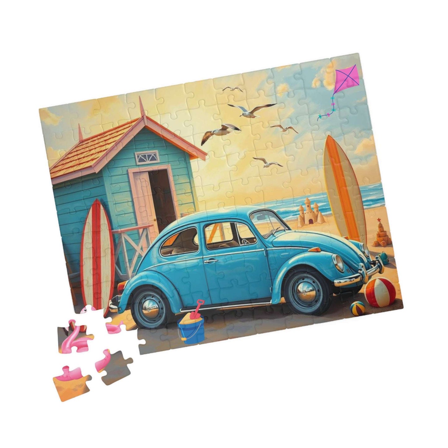 Coastal Breeze Vintage Car Puzzle - Ideal Holiday Birthday Gift for Beach Lovers Puzzle The Puzzle Chest