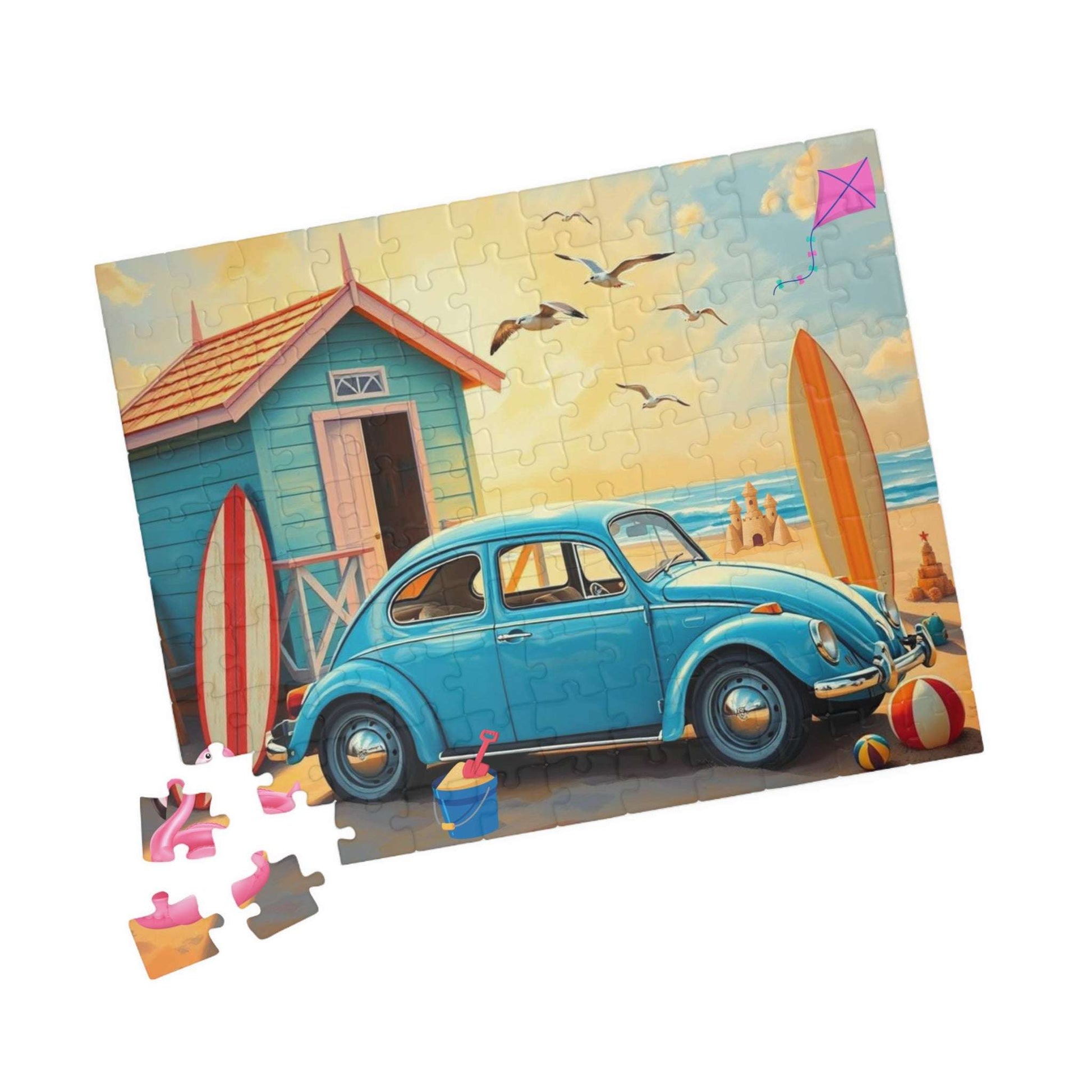 Coastal Breeze Vintage Car Puzzle - Ideal Holiday Birthday Gift for Beach Lovers Puzzle The Puzzle Chest