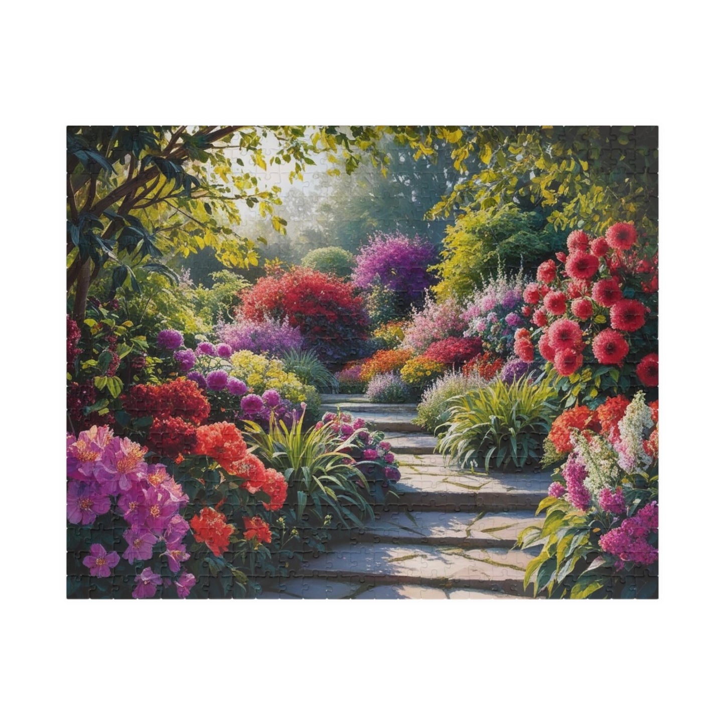 Floral Garden Puzzle - 110, 252, 520, 1014-piece, Flower Adult Jigsaw Game, Nature Theme Family Time Activity or Solo Puzzle Lover Gift Idea 520 pcs (Horizontal) Puzzle The Puzzle Chest