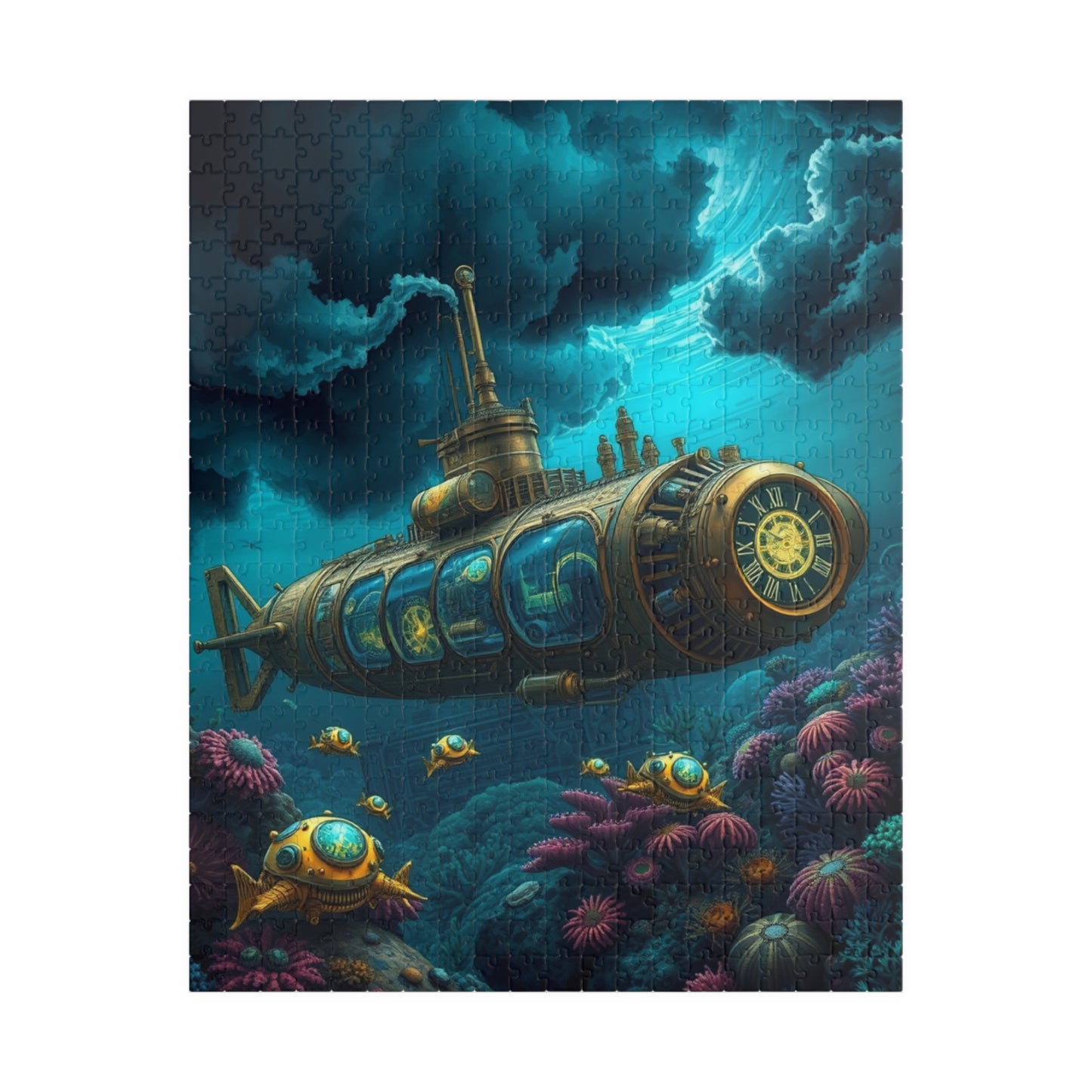 Underwater Submarine Puzzle | Steampunk Adventure | Perfect Gift for Ocean Lovers, Family Game Night, Unique Wall Art, Educational Fun 520 pcs (Vertical) Puzzle The Puzzle Chest