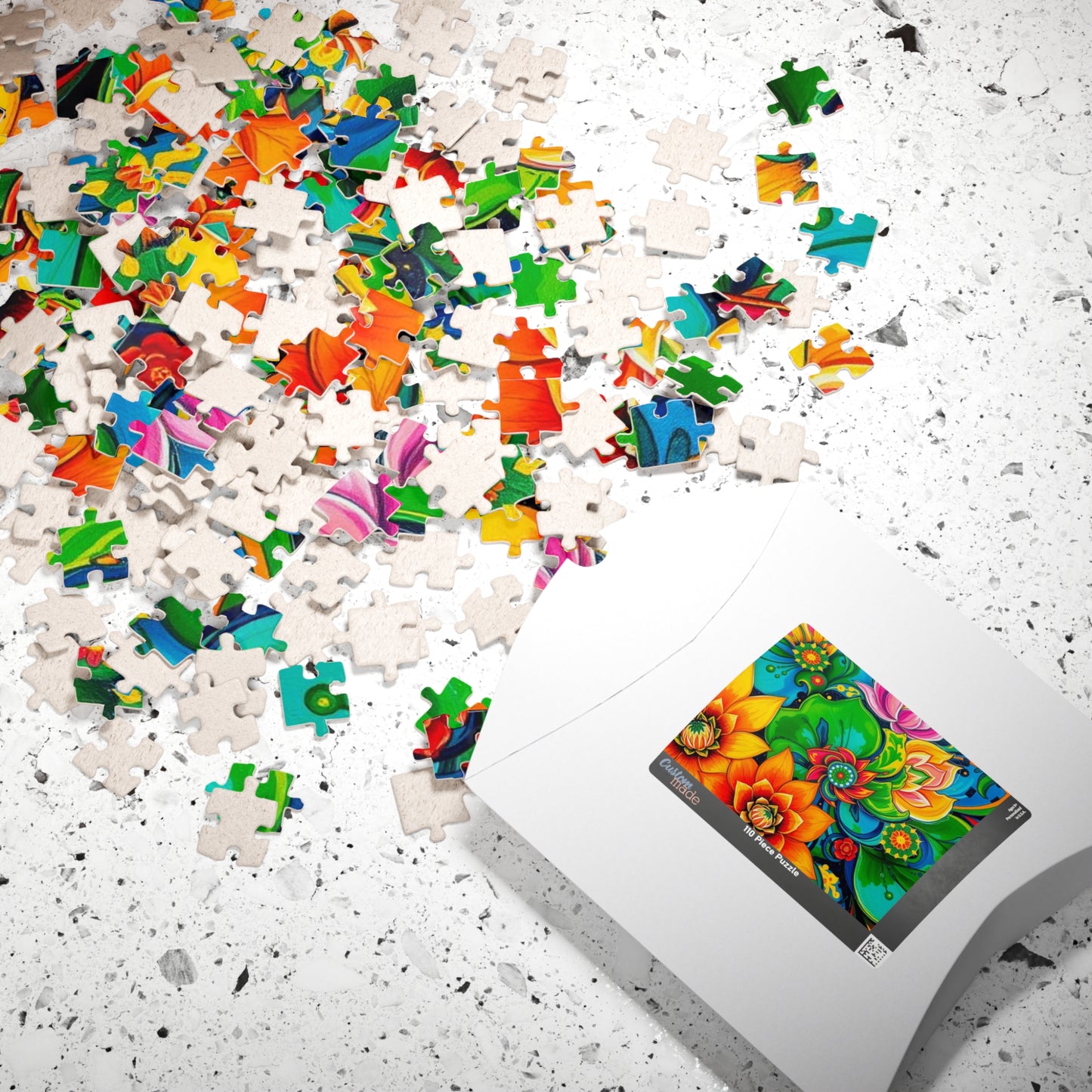 Colorful Floral Puzzle Art, Abstract Jigsaw Game, Family Fun, Friend Gift for Flower Lovers, Home Entertainment Activity, Mindful Puzzle The Puzzle Chest