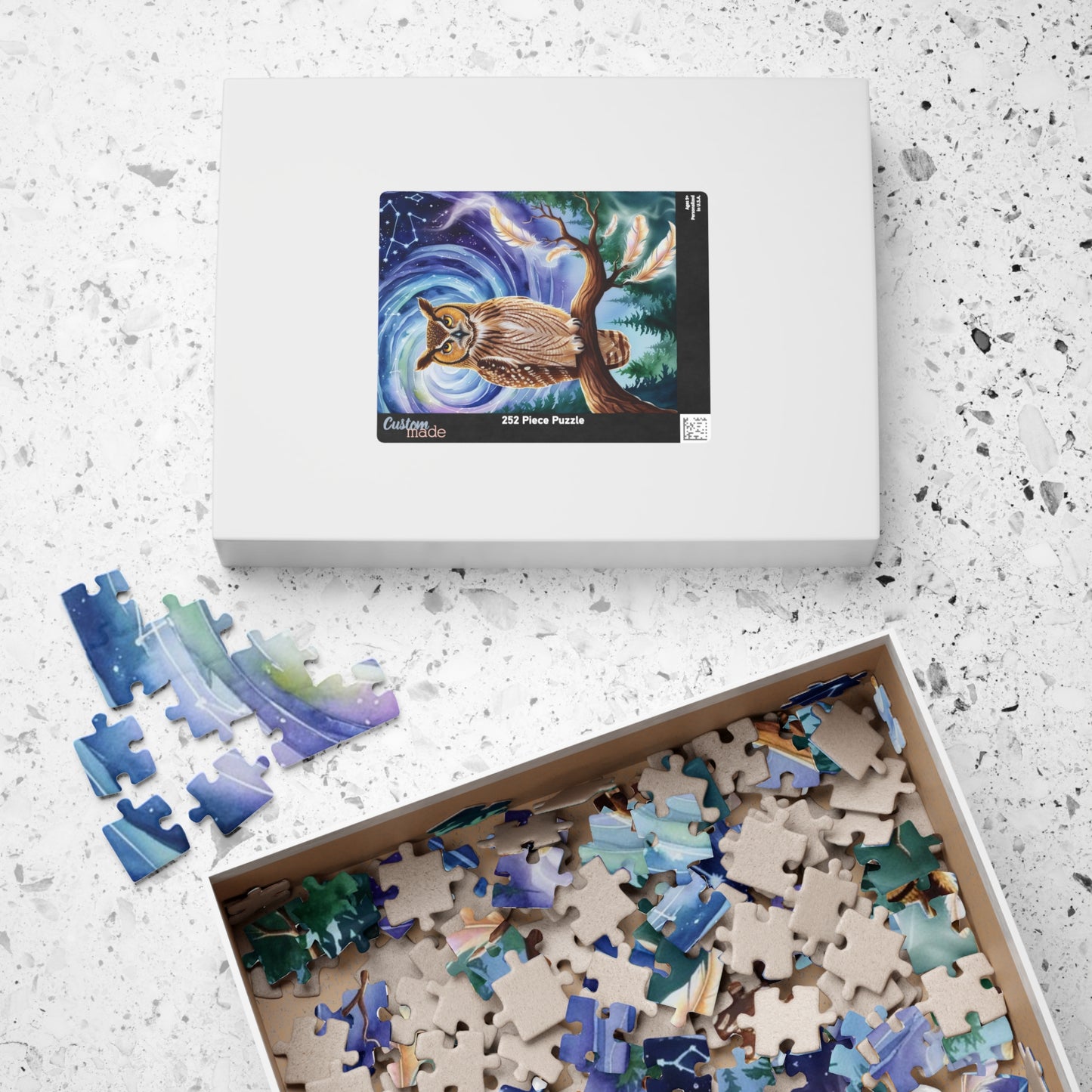 Jigsaw Puzzle, Great Horned Owl Constellation Scene, 110-1014 Pieces, Mystical Forest Nature Gift, Relaxing Hobby, Mindfulness Activity, Puzzle The Puzzle Chest