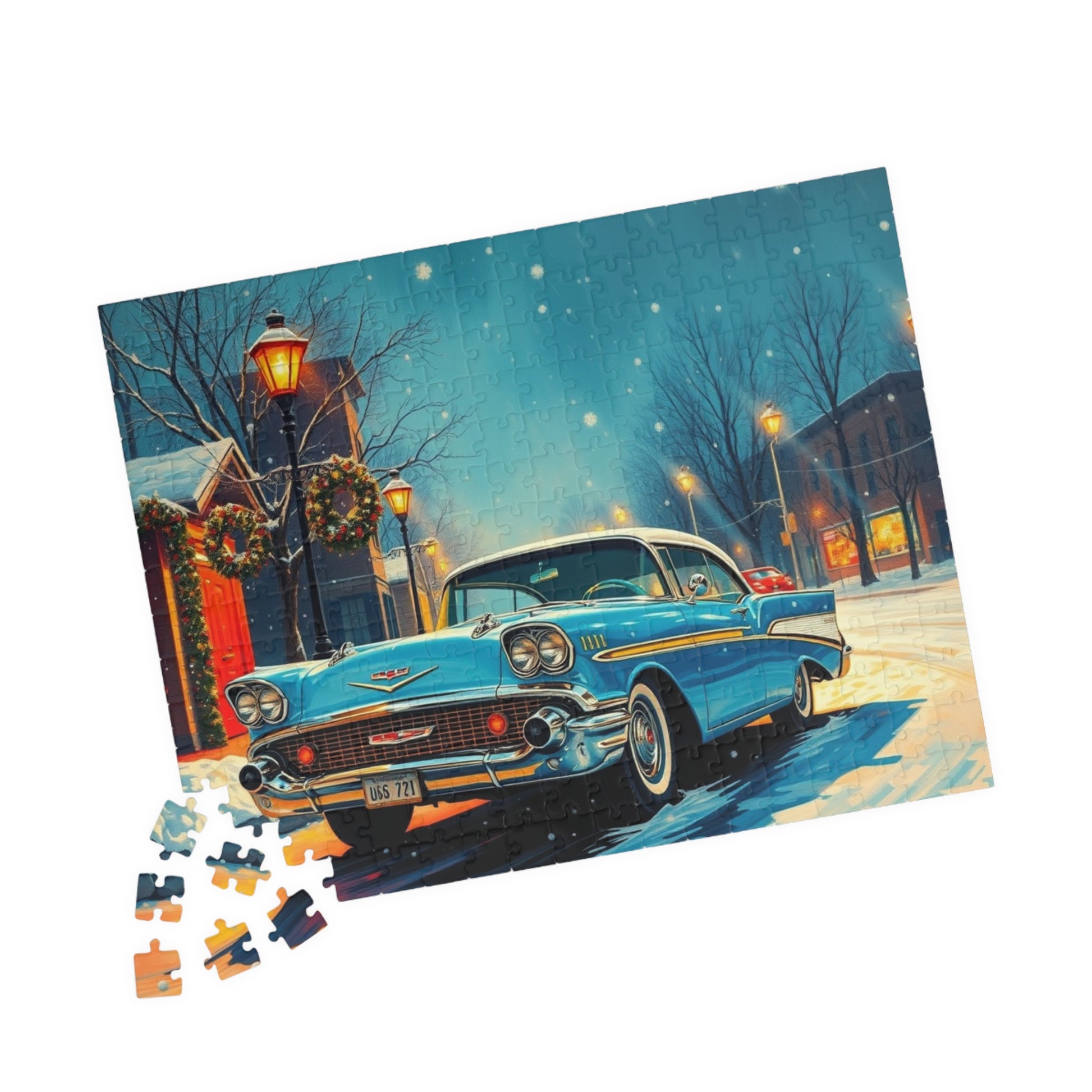 Vintage Car Puzzle - Retro 1957 Bel Air Jigsaw Game Puzzle The Puzzle Chest