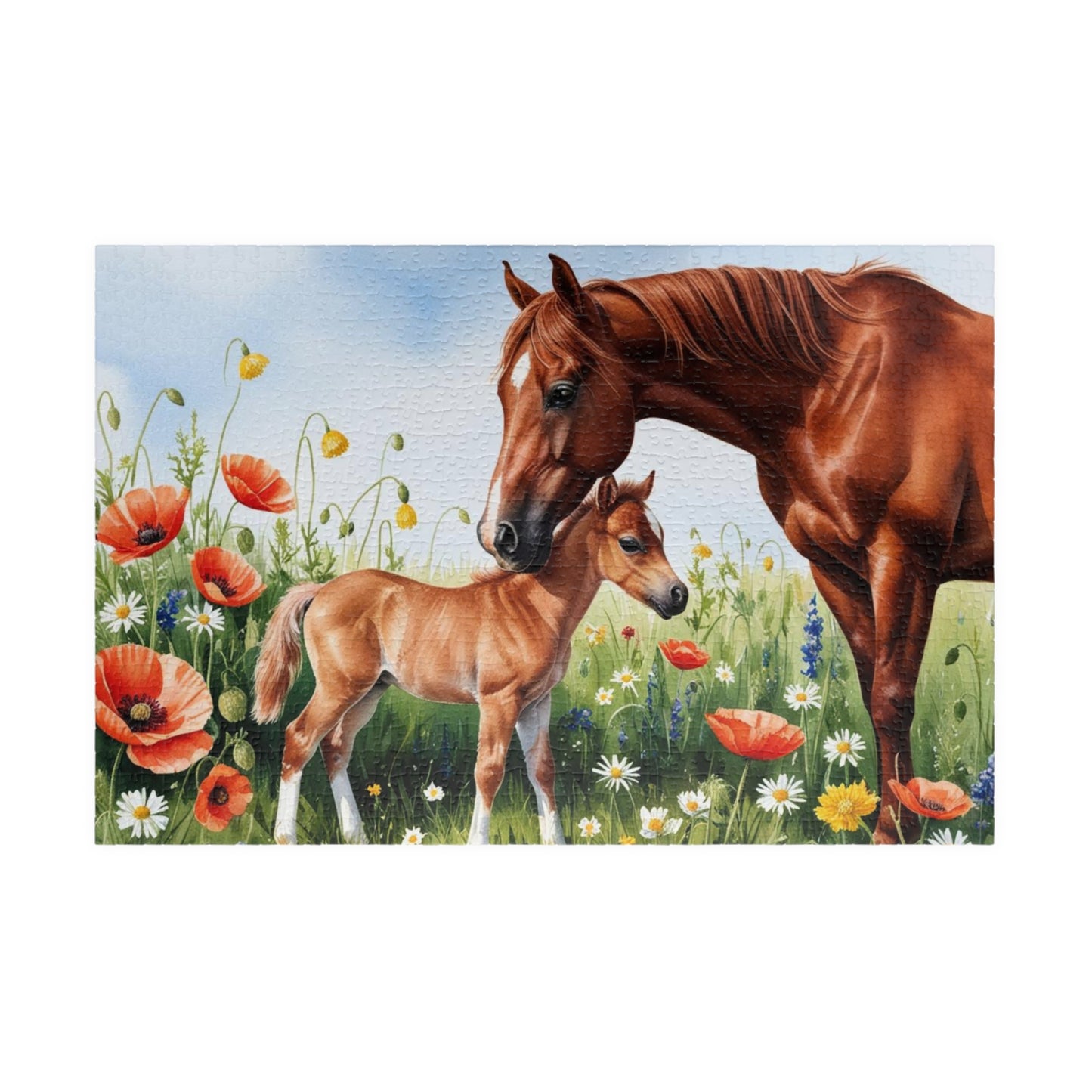 Mare and Foal Jigsaw Puzzle, Game for Horse Lovers Adults Seniors, Mother's Day Gift, Animal Lover Present 1014 pcs (Horizontal) Puzzle The Puzzle Chest