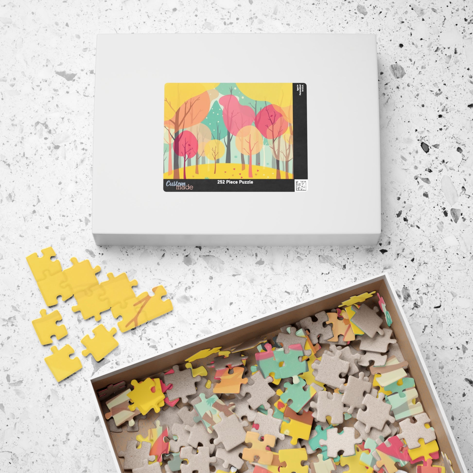 Whimsical Abstract Forest Jigsaw Puzzle - Translucent Overlapping Tree Design Puzzle The Puzzle Chest