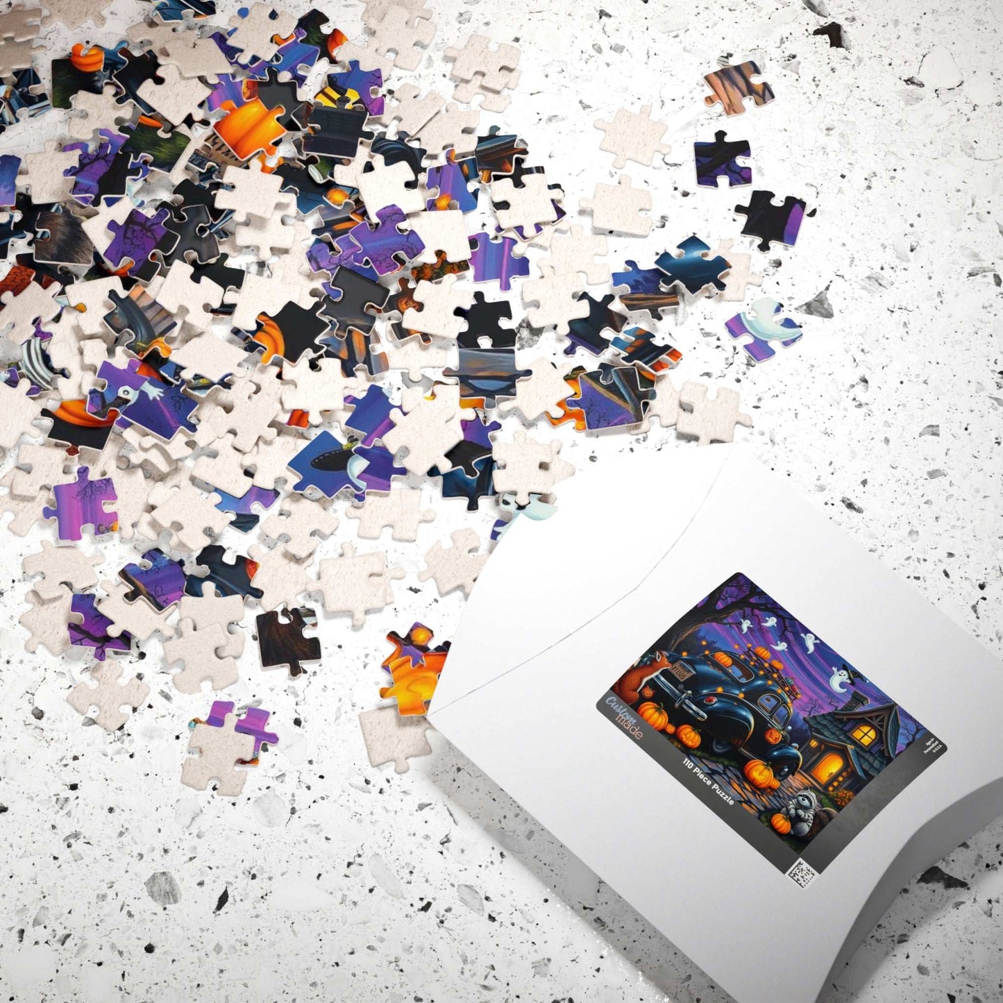 Moonlit Pumpkin Ride Jigsaw Puzzle - Halloween Theme, Spooky Fall Solo or Family Game with Ghosts and Pumpkins, Holiday Gift for Friends Puzzle The Puzzle Chest