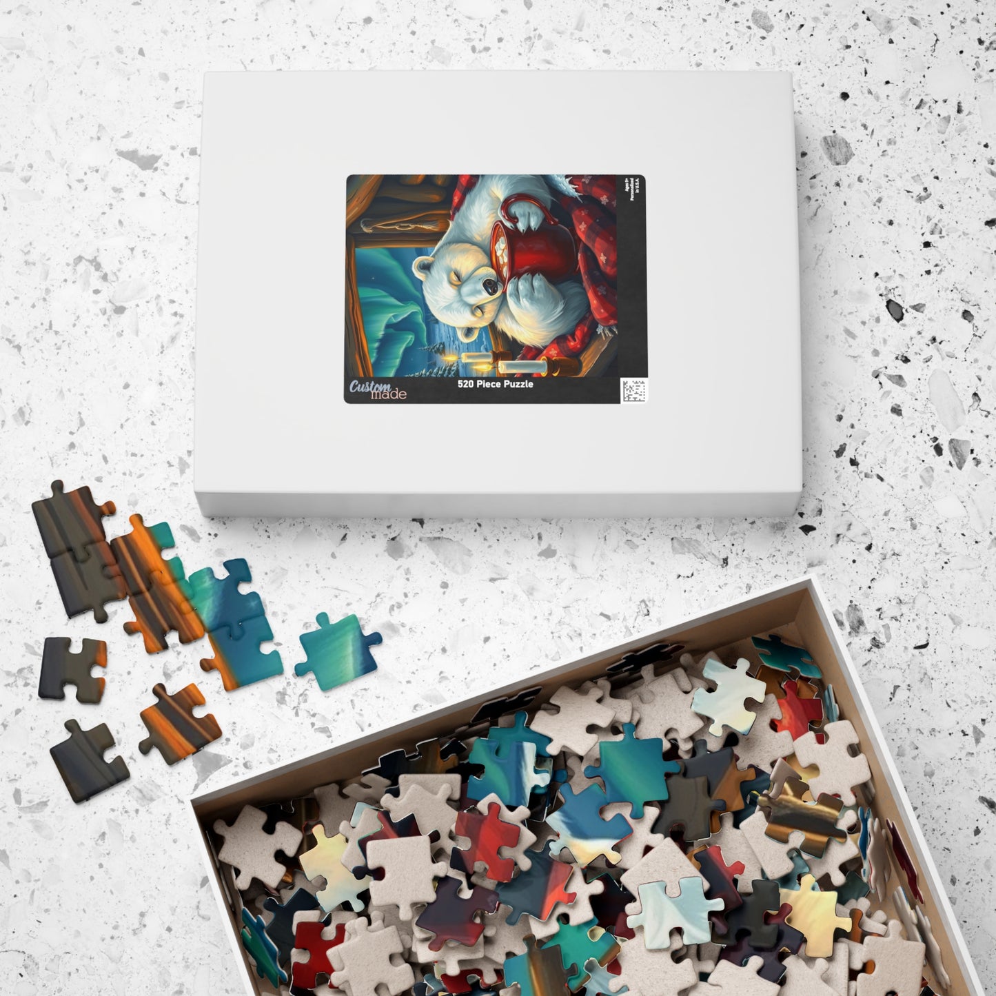 Cozy Winter Bear Jigsaw Puzzle, Gift for Friends Animal Lover, Indoor Activity Ideal for Holiday Fun, Family Game Night, Unique Brain Teaser Puzzle The Puzzle Chest
