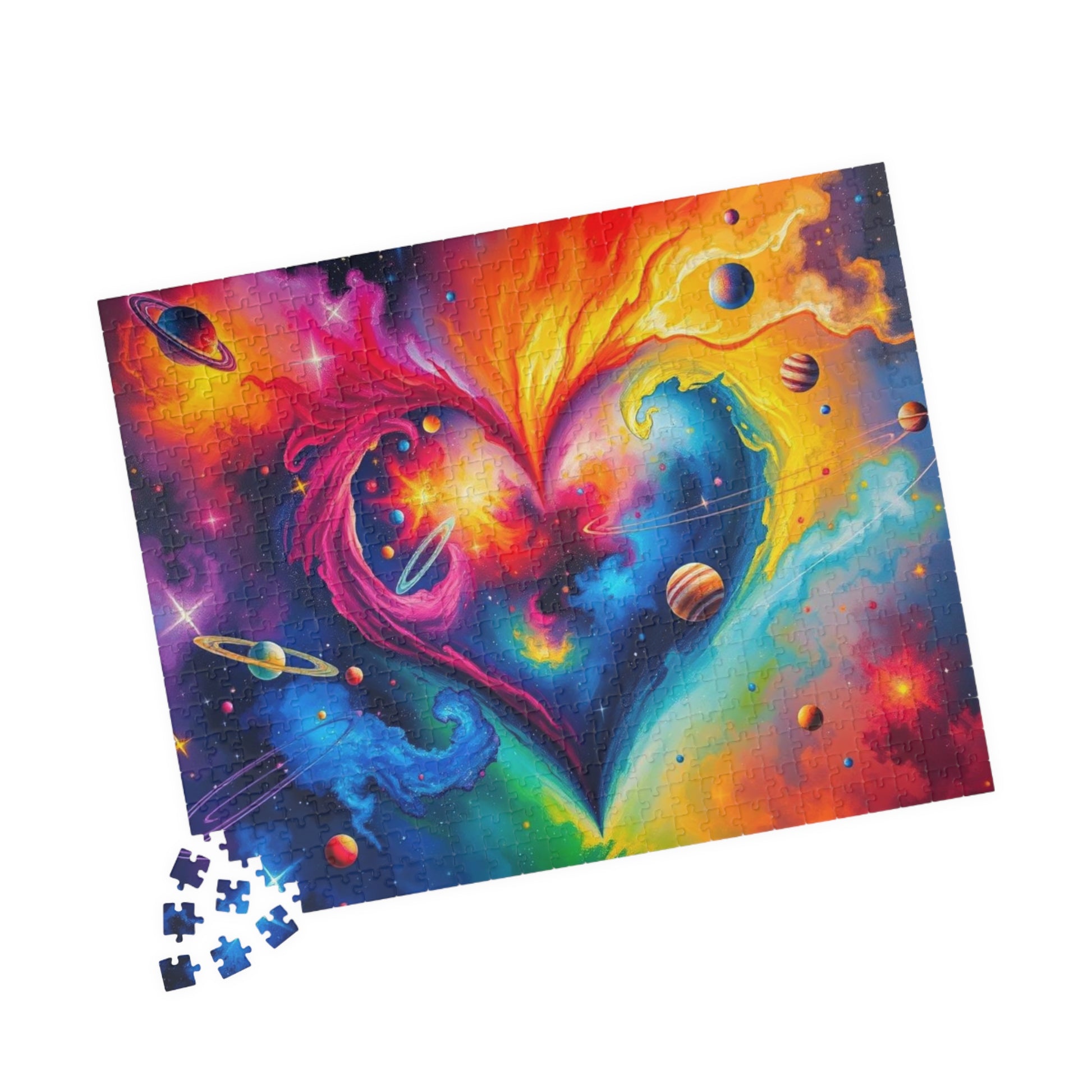 Celestial Love Jigsaw Puzzle, Pride Galaxy Puzzle, Cosmic Heart Puzzle, LGBTQ+ Puzzle Puzzle The Puzzle Chest