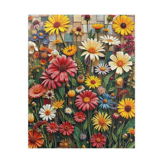 Vibrant Flower Garden Mosaic Puzzle | Perfect Gift for Nature Lovers and Art Enthusiasts, Family Bonding Activity, Birthday, and Relaxation 110 pcs (Vertical) Puzzle The Puzzle Chest