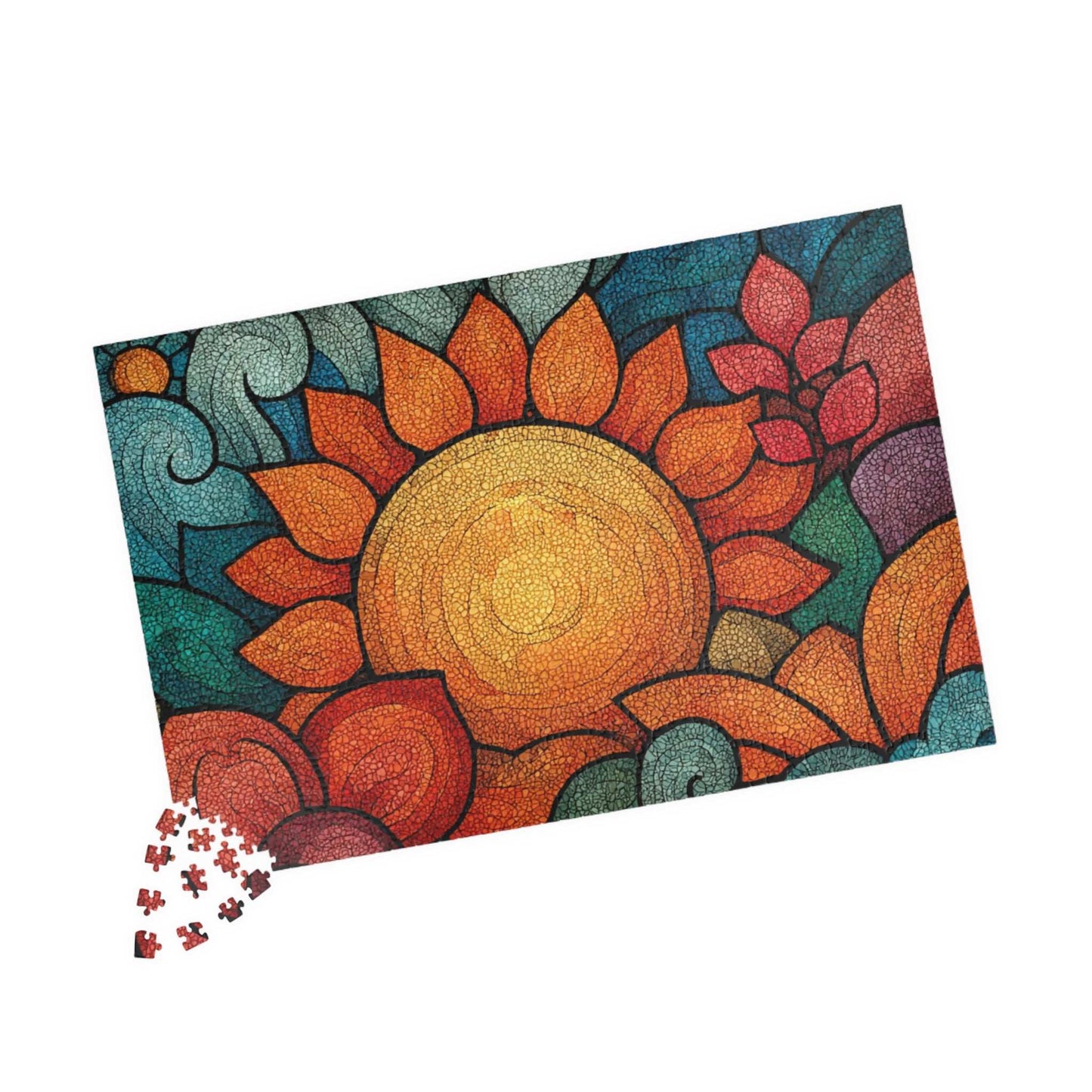 Abstract Sunburst Jigsaw Puzzle - Morning Sunrise, Holiday Birthday Gift for Puzzle Lover, Family Activity, Mind Teaser 1014 pcs (Horizontal) Puzzle The Puzzle Chest