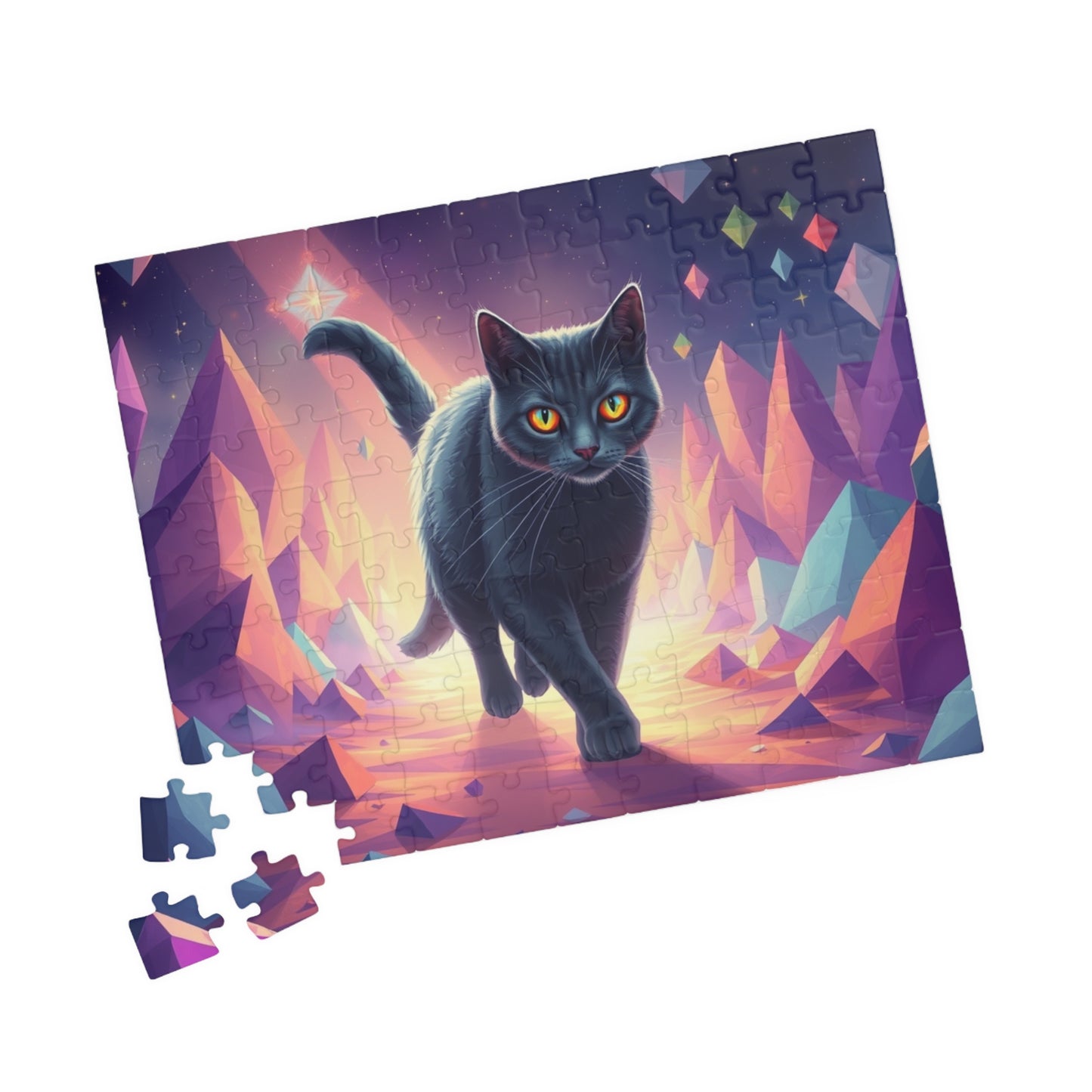 Mystical Cat Puzzle, Colorful Cat Jigsaw, Cat Lover Gift, Unique Home Decor, Family Game Night Puzzle The Puzzle Chest