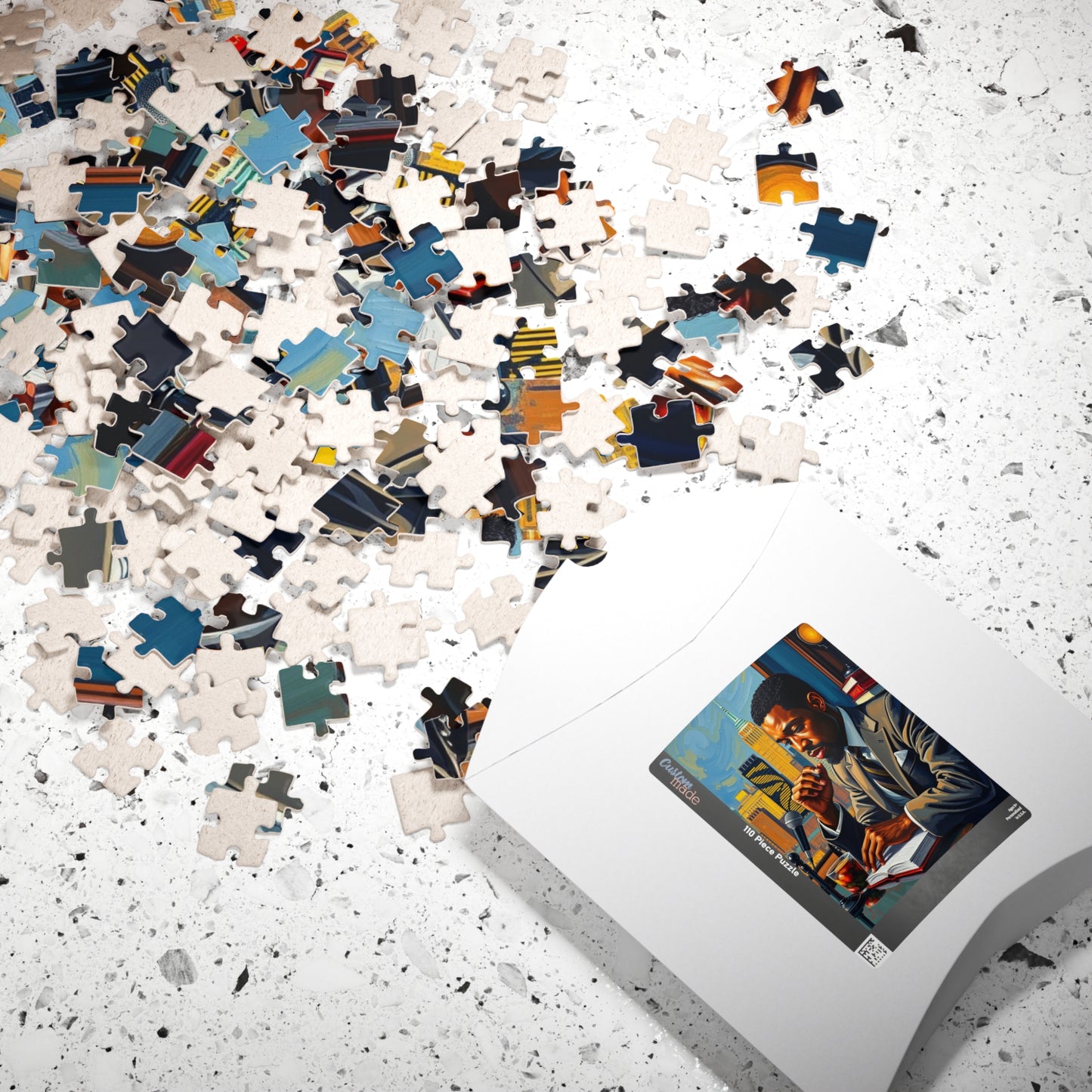 Black Art Puzzle, African American Poet at Café, Afrocentric Jigsaw Game for Adult, Solo or Family Fun, Holiday Gift for Puzzle Enthusiasts Puzzle The Puzzle Chest