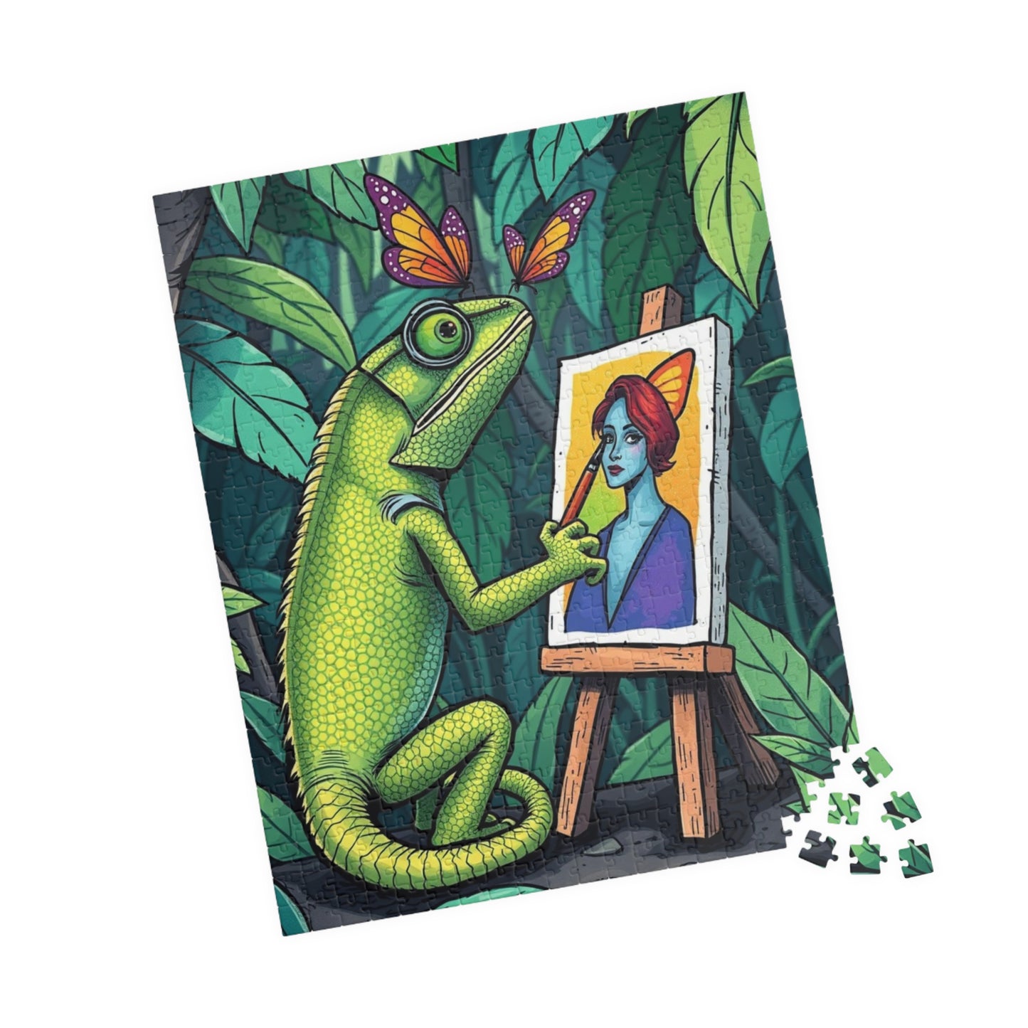 Chameleon Art Jigsaw Puzzle - 110, 252, 520, 1014-Piece, Colorful Nature Scene, Unique Gift for Puzzle Lovers, Fun Family Activity, Brain Teaser Puzzle The Puzzle Chest