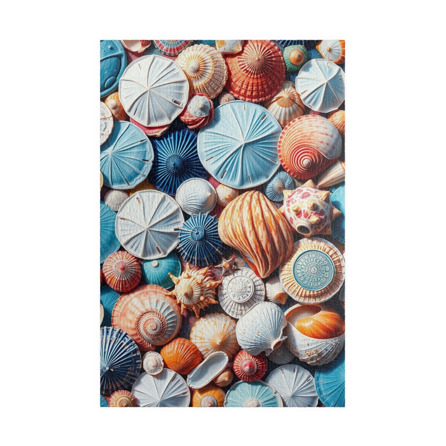 Seashell Collage Puzzle - 110/252/520/1014 Pieces, Marine Decor, Ocean Lover and Puzzle Enthusiast Gift, Family Fun, Beach-Themed Activity 1014 pcs (Vertical) Puzzle The Puzzle Chest