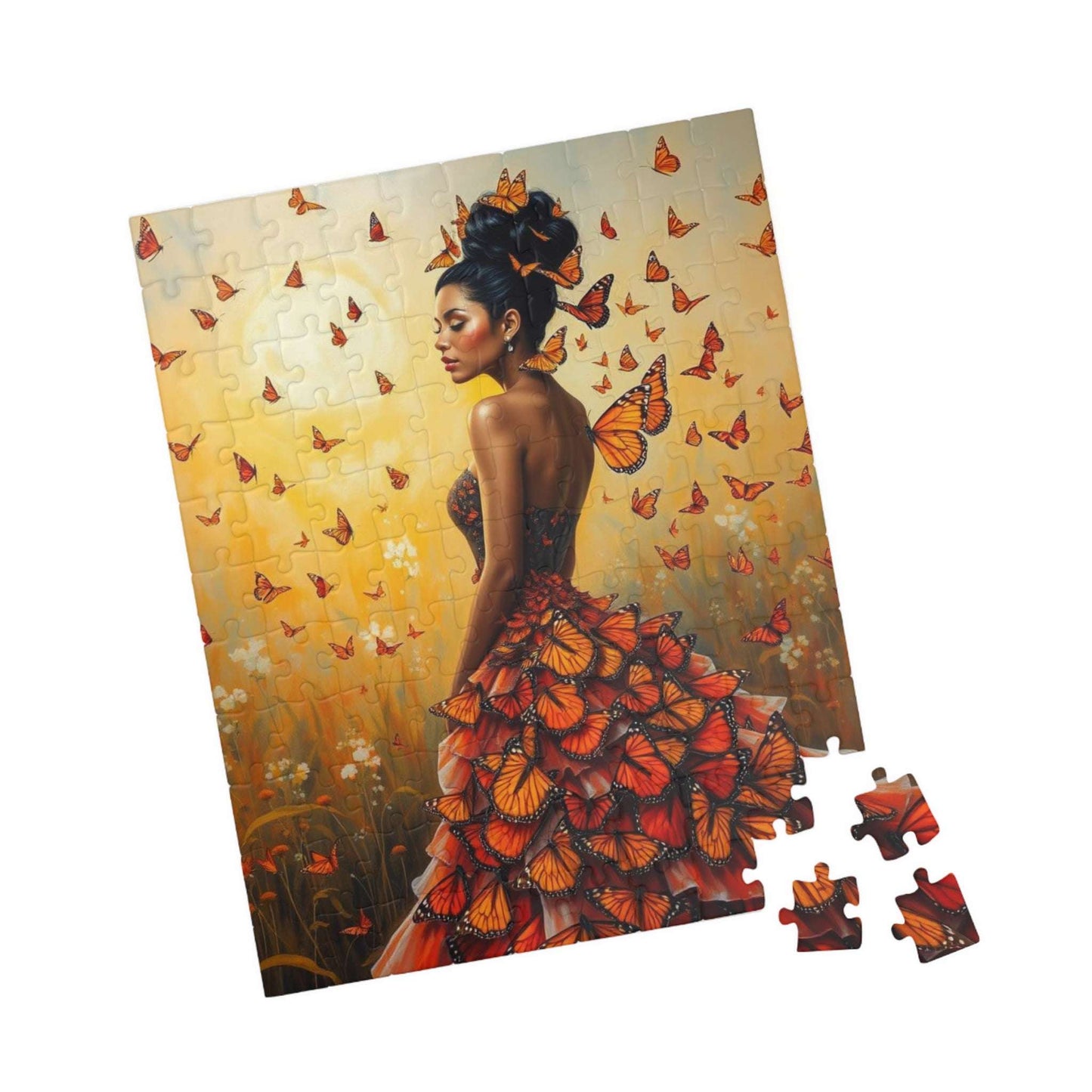 Lady of the Monarch Meadow - Butterfly Fantasy Jigsaw Puzzle